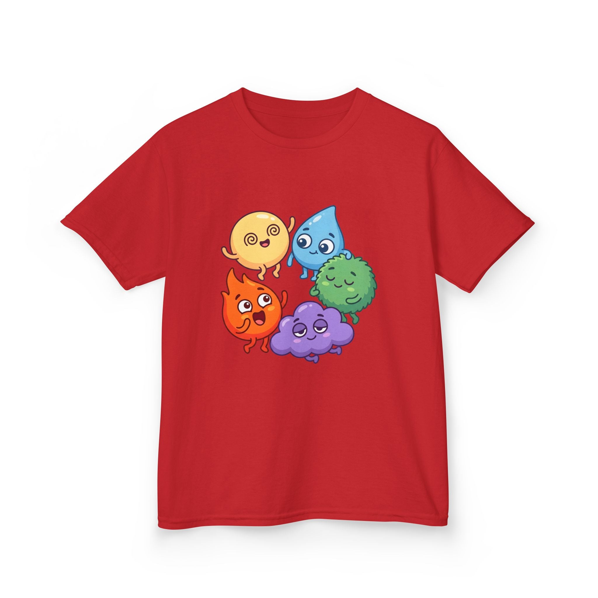 Kids Heavy Cotton Tee - Cute Whimsical Elemental Characters