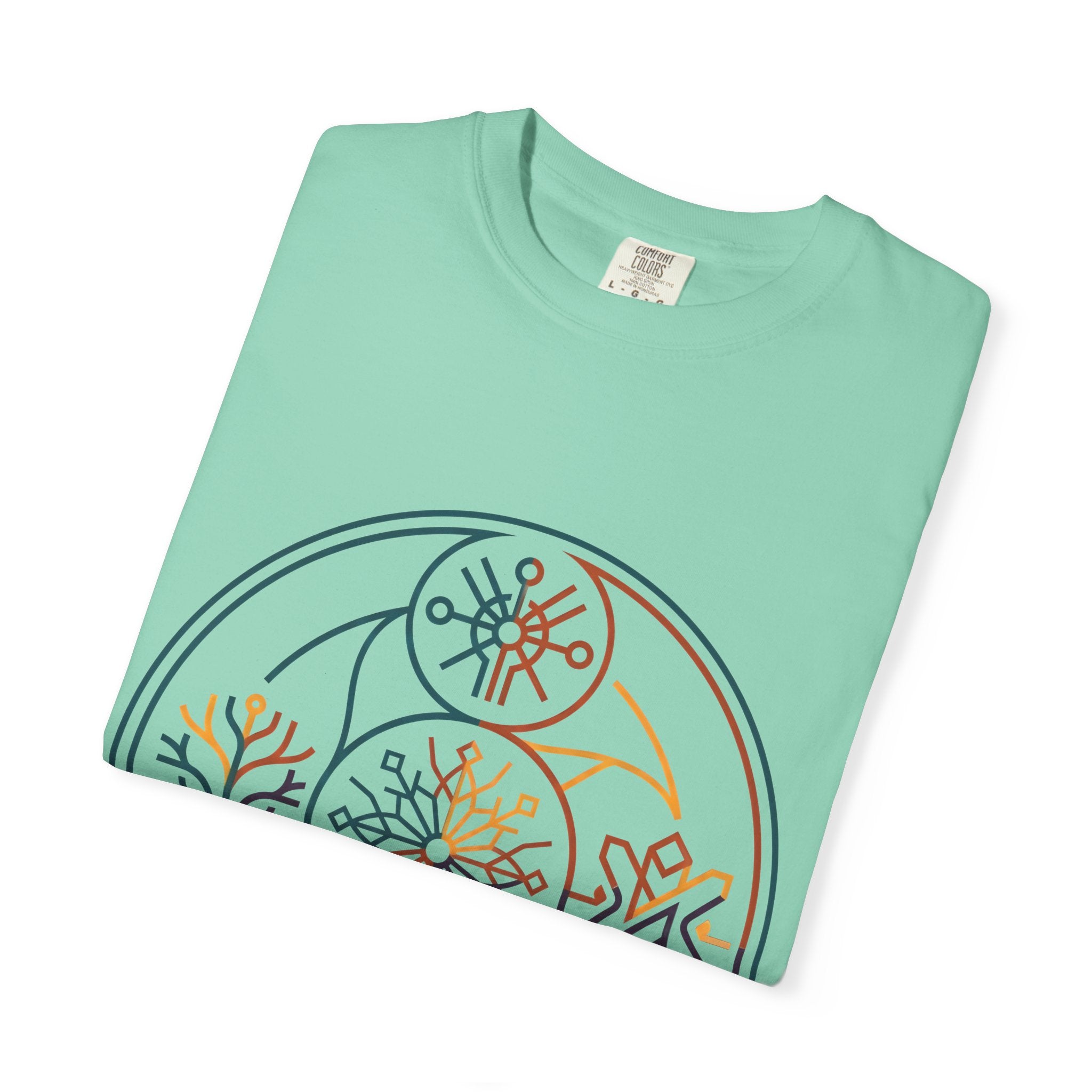 Unisex Garment-Dyed T-Shirt - Minimalist Geometric Nature Art