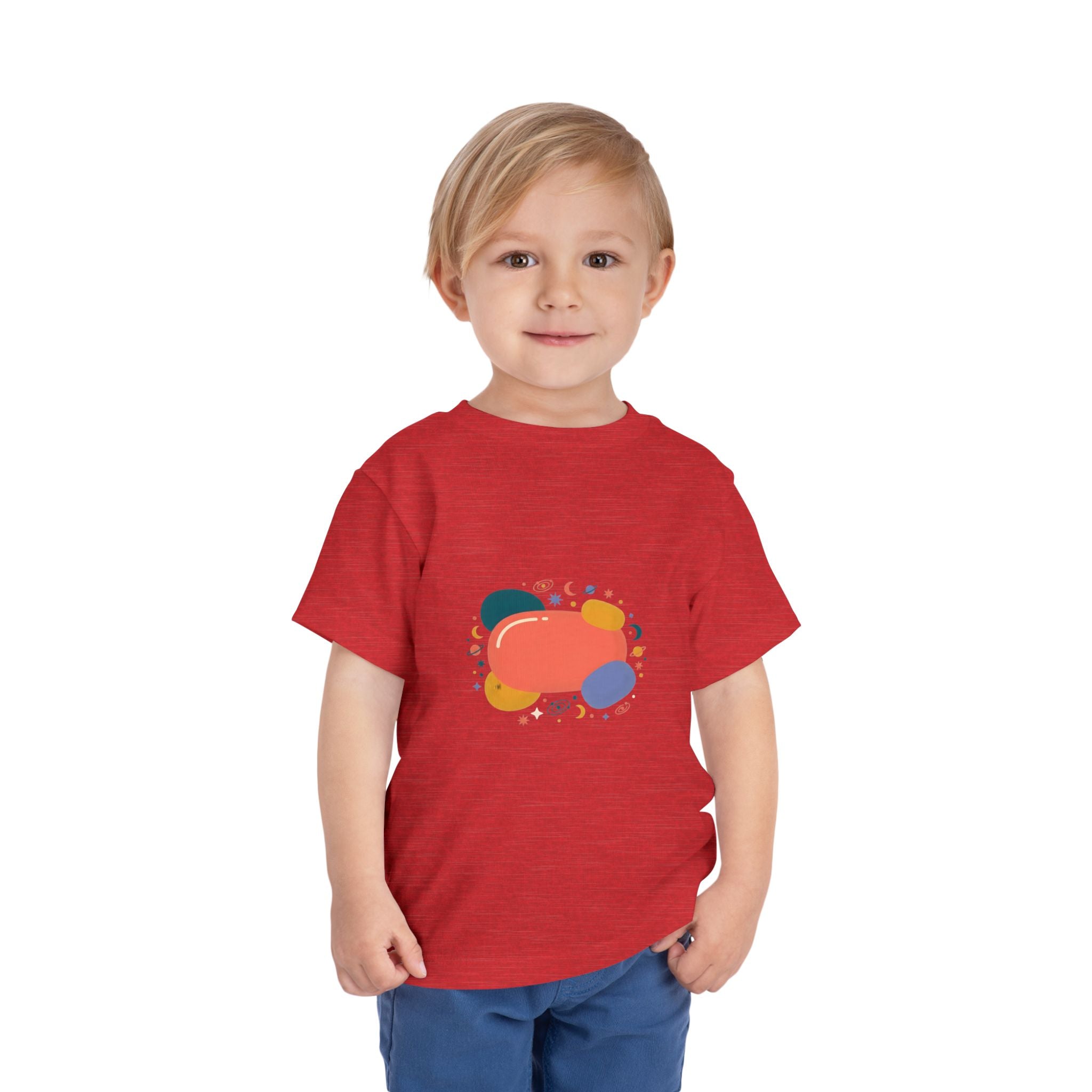 Toddler Short Sleeve Tee - Whimsical Space Design | Kids Cosmic