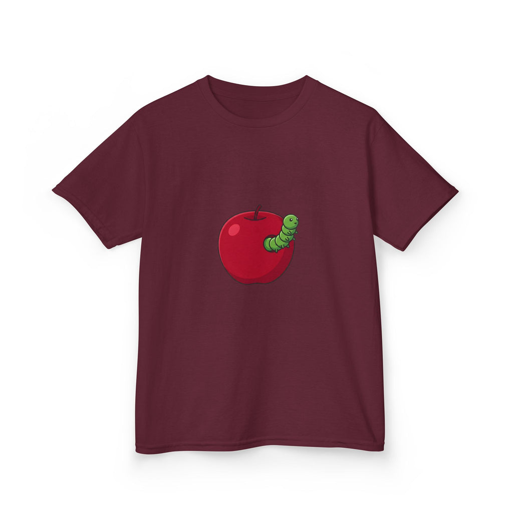Kids T-Shirt - Cute Hungry Bookworm Caterpillar Apple Tee