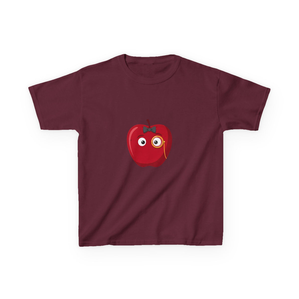 Kids Heavy Cotton Tee - Whimsical Monocle Apple Character
