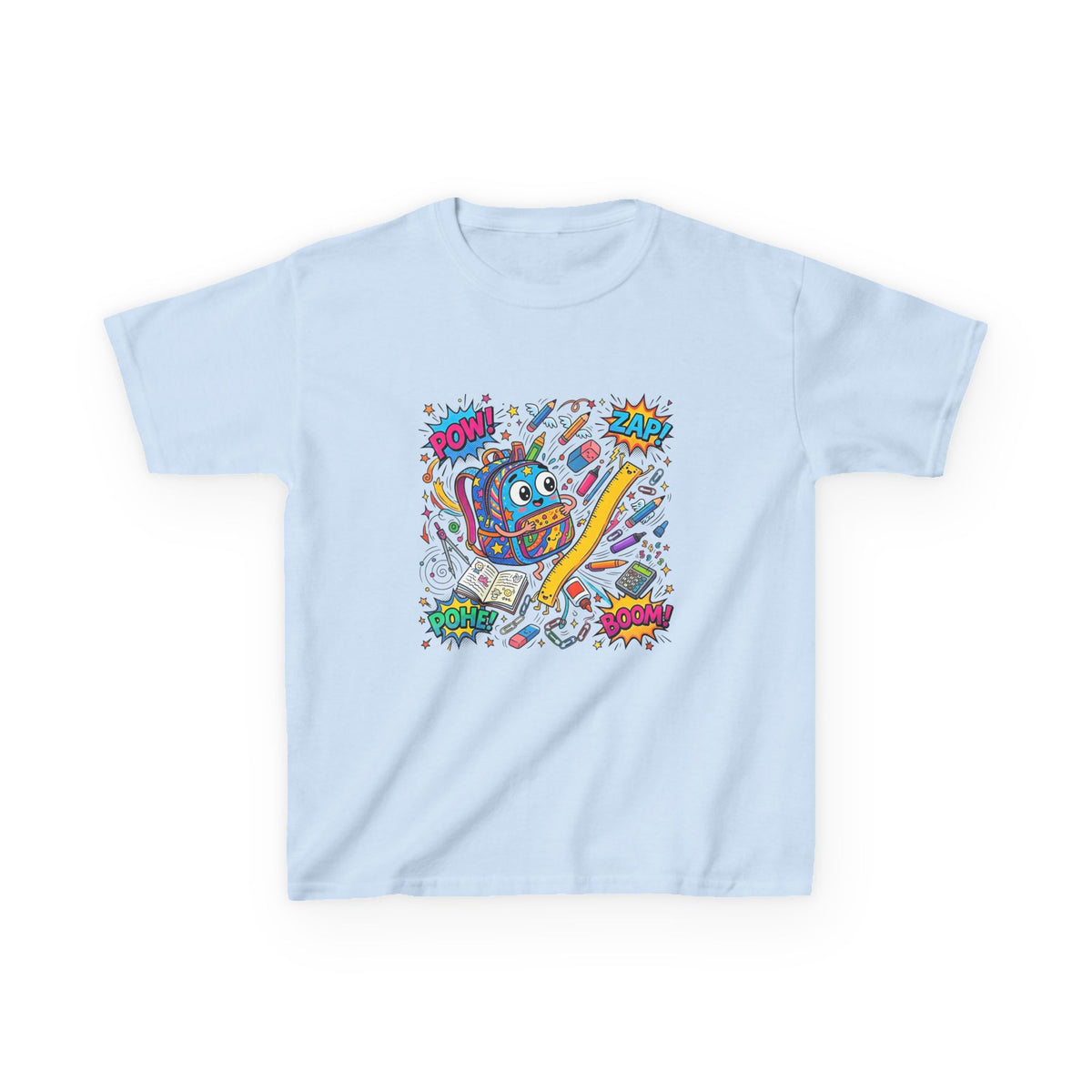 Kids T-Shirt - POW! ZAP! Comic School Supplies | Back to School