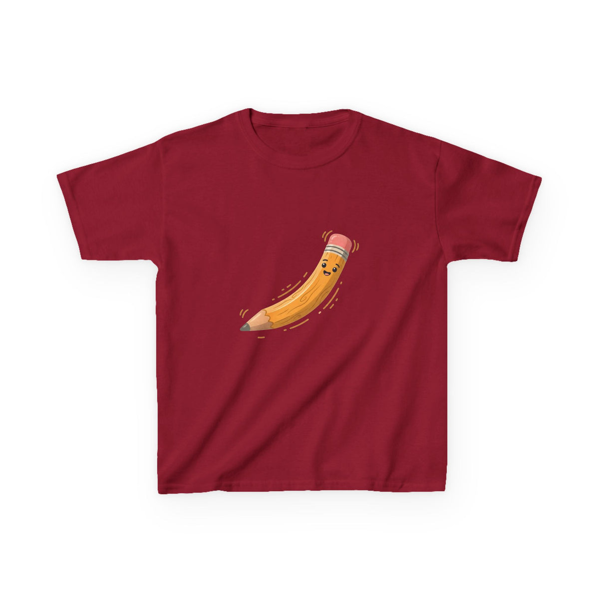 Kids Heavy Cotton Tee - Happy Animated Pencil School Supply | Back to