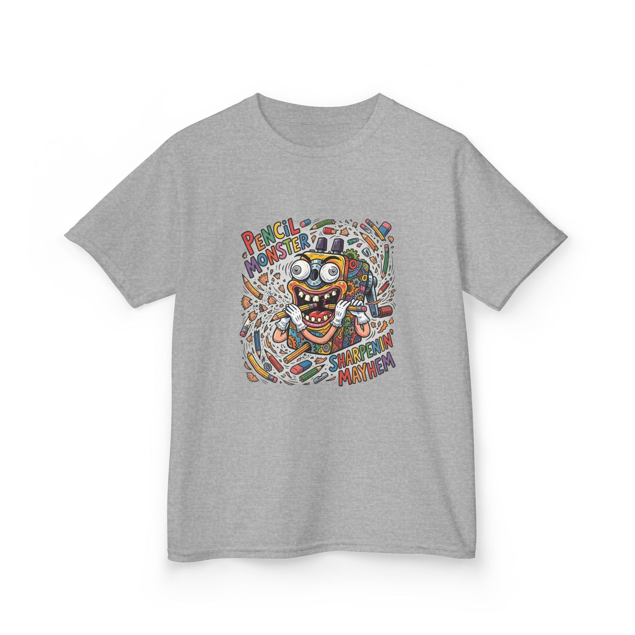 Kids Tee - Pencil Monster "Sharpenin' Mayhem" Cartoon | School