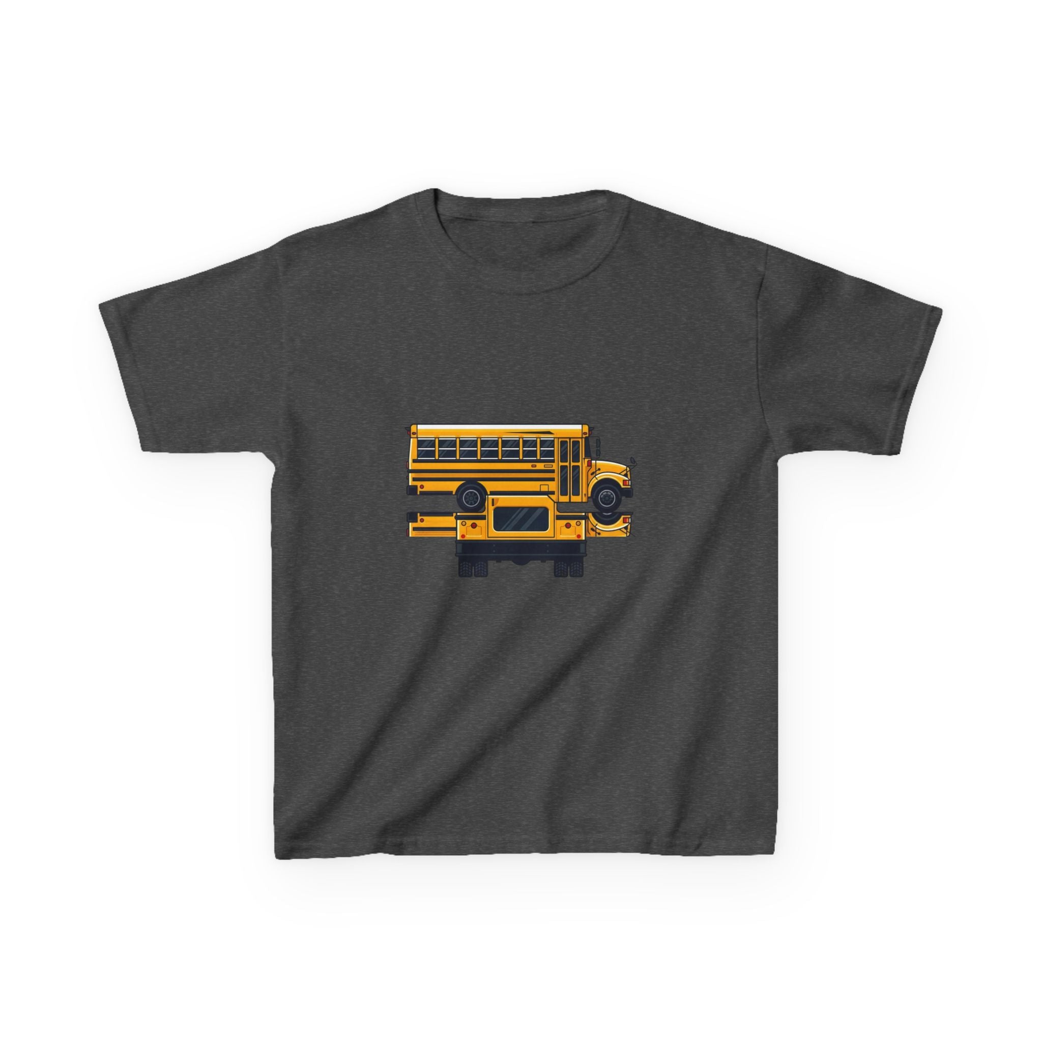 Kids School Bus T-Shirt - Cute Cartoon Reflection | Back to School