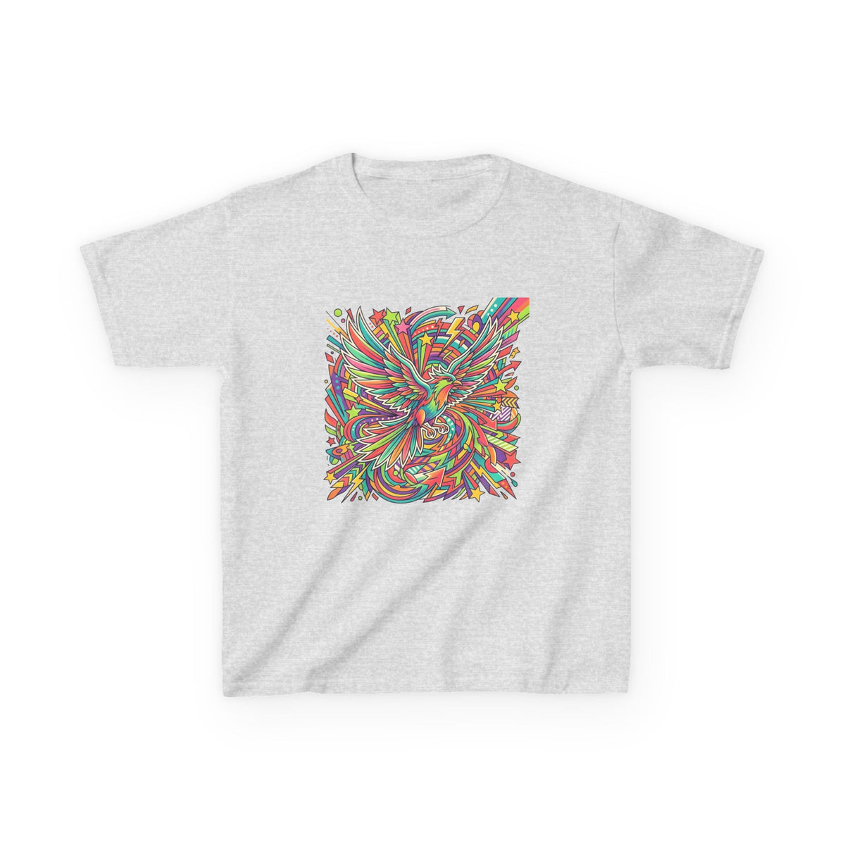 Kids Mythical Phoenix Tee - Energetic Psychedelic Art