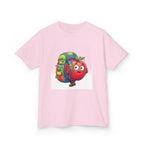 Kids Tee - Adventurous Apple Character Hiking T-Shirt