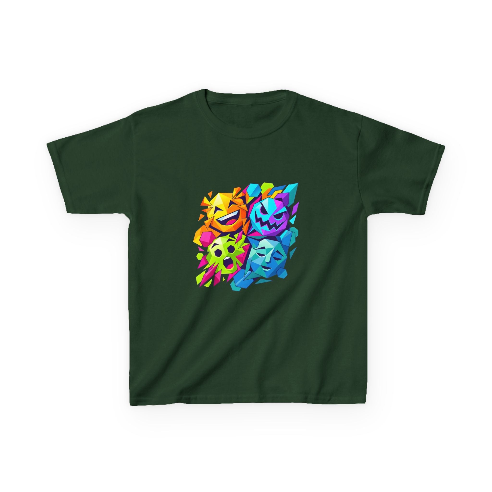 Kids T-Shirt - Vibrant Geometric Faces | Abstract Art