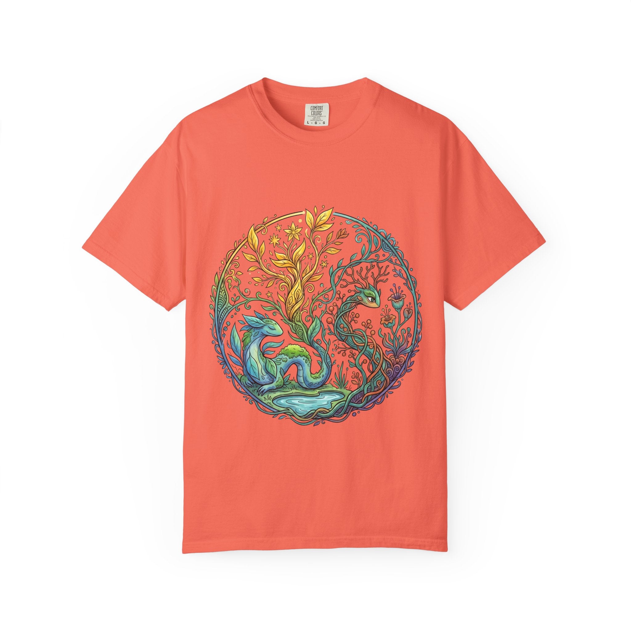 Elemental Dragon Tree T-Shirt - Mystical Nature Art | Comfort Colors
