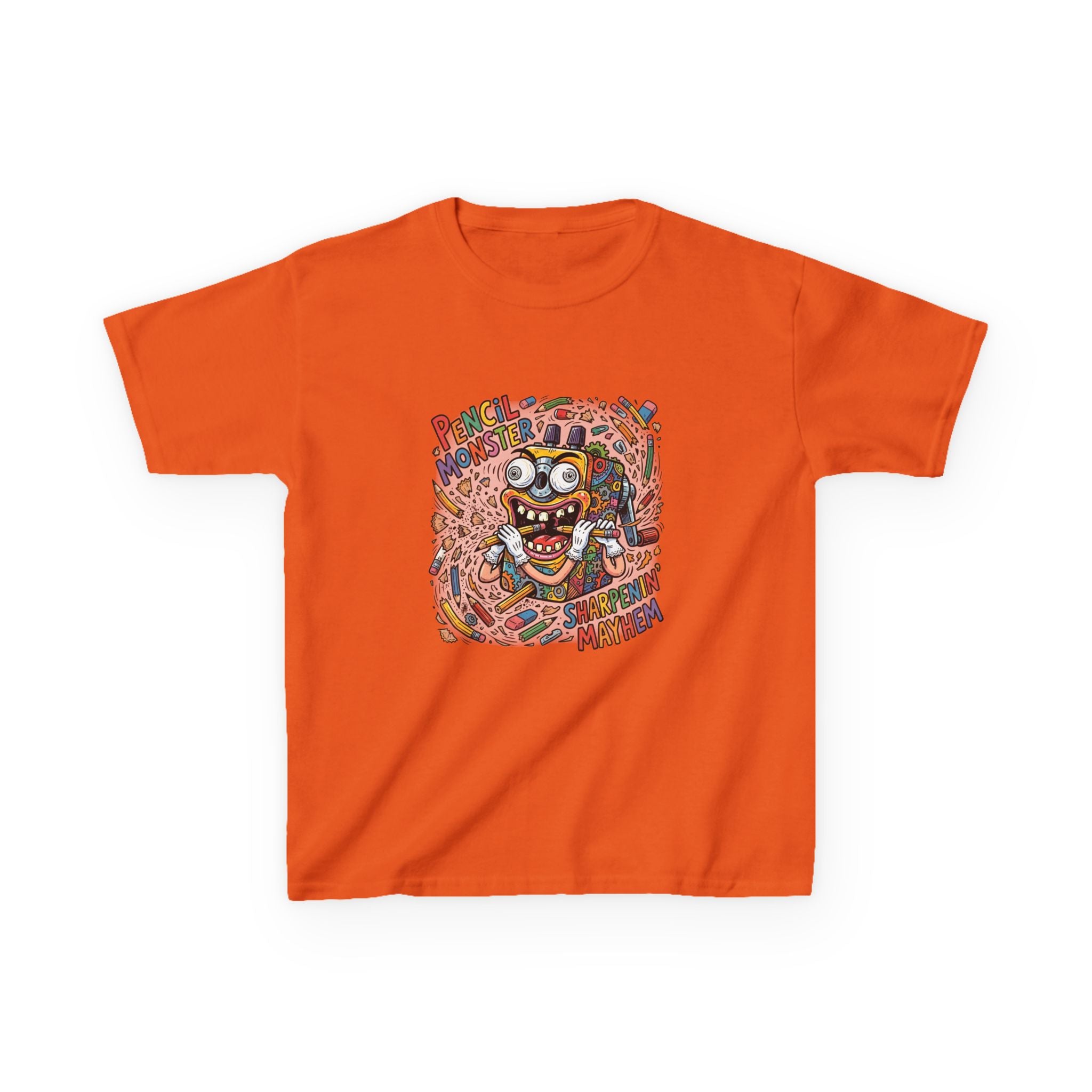 Kids Tee - Pencil Monster "Sharpenin' Mayhem" Cartoon | School