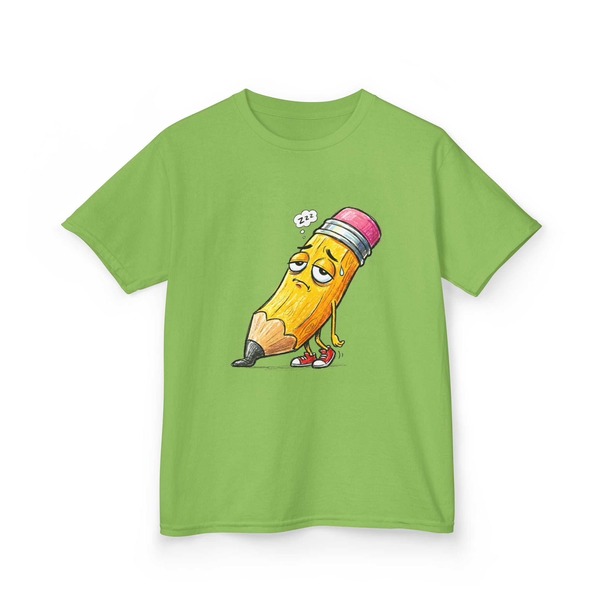 Kids T-Shirt - Tired Pencil Zzz Cartoon | Funny Back to School
