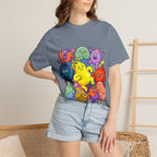 Unisex Garment-Dyed T-Shirt - Diverse Emotional Cartoon Creatures
