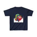 Kids Tee - Adventurous Apple Character Hiking T-Shirt