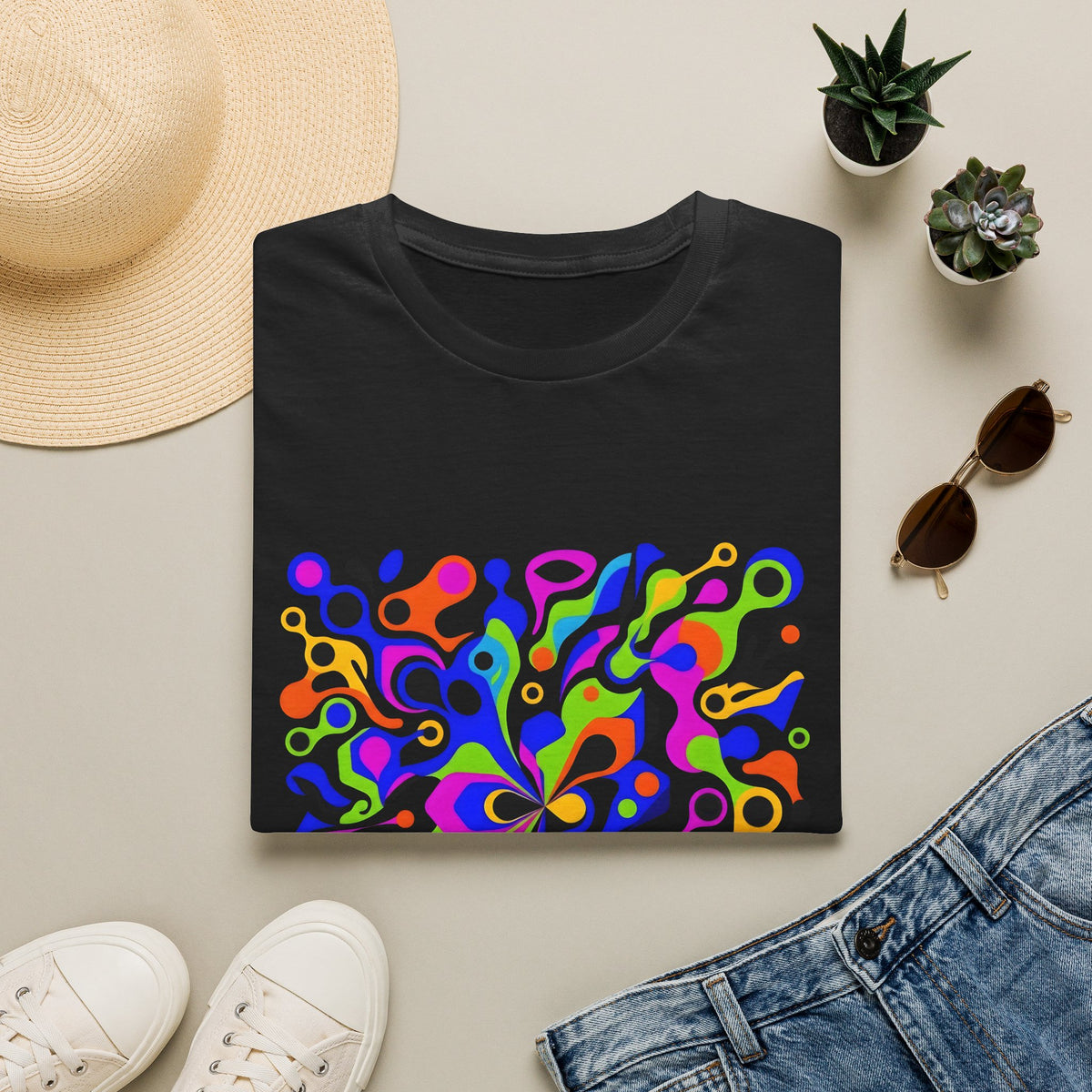 Unisex T-Shirt - Vibrant Organic Abstract | Psychedelic Flow