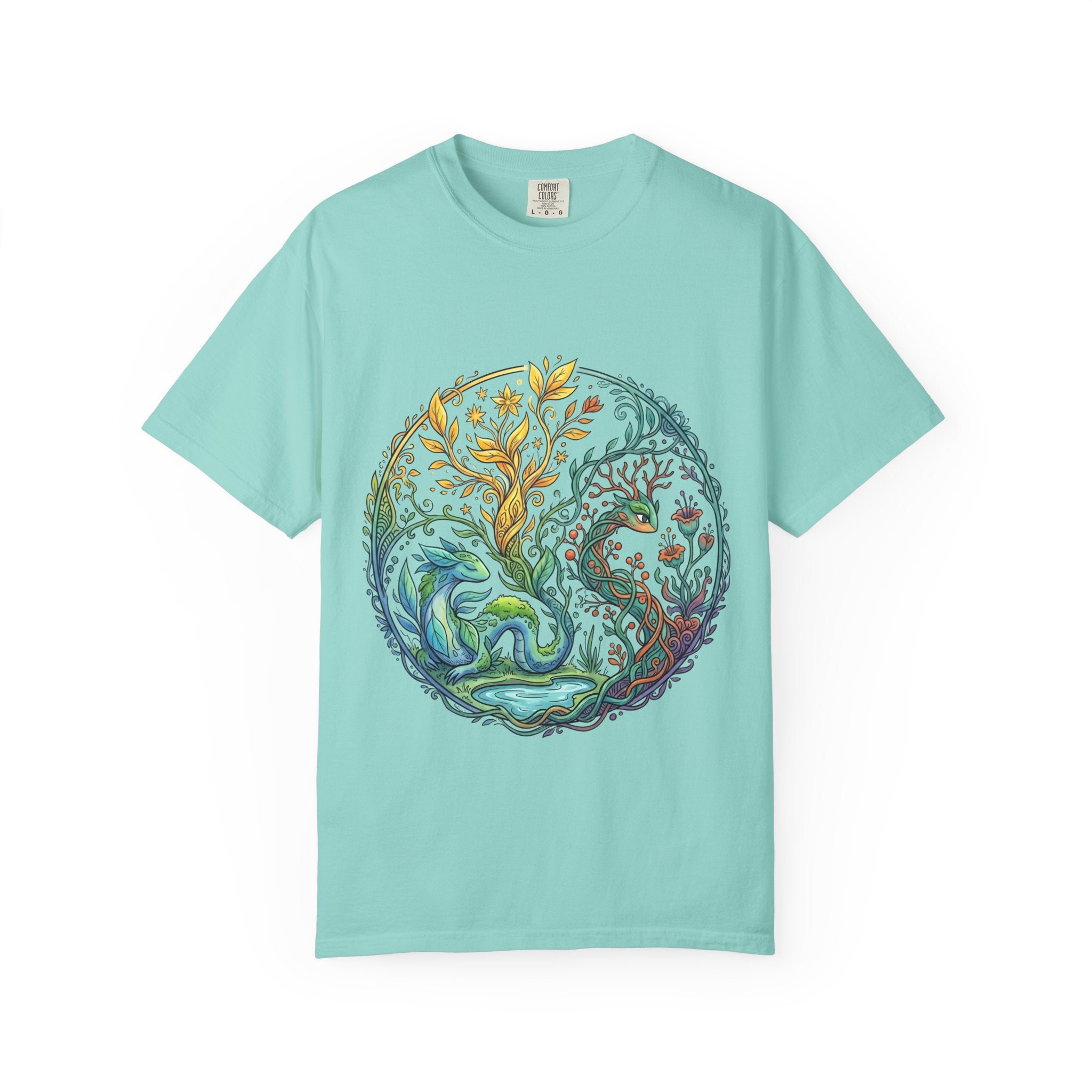 Elemental Dragon Tree T-Shirt - Mystical Nature Art | Comfort Colors