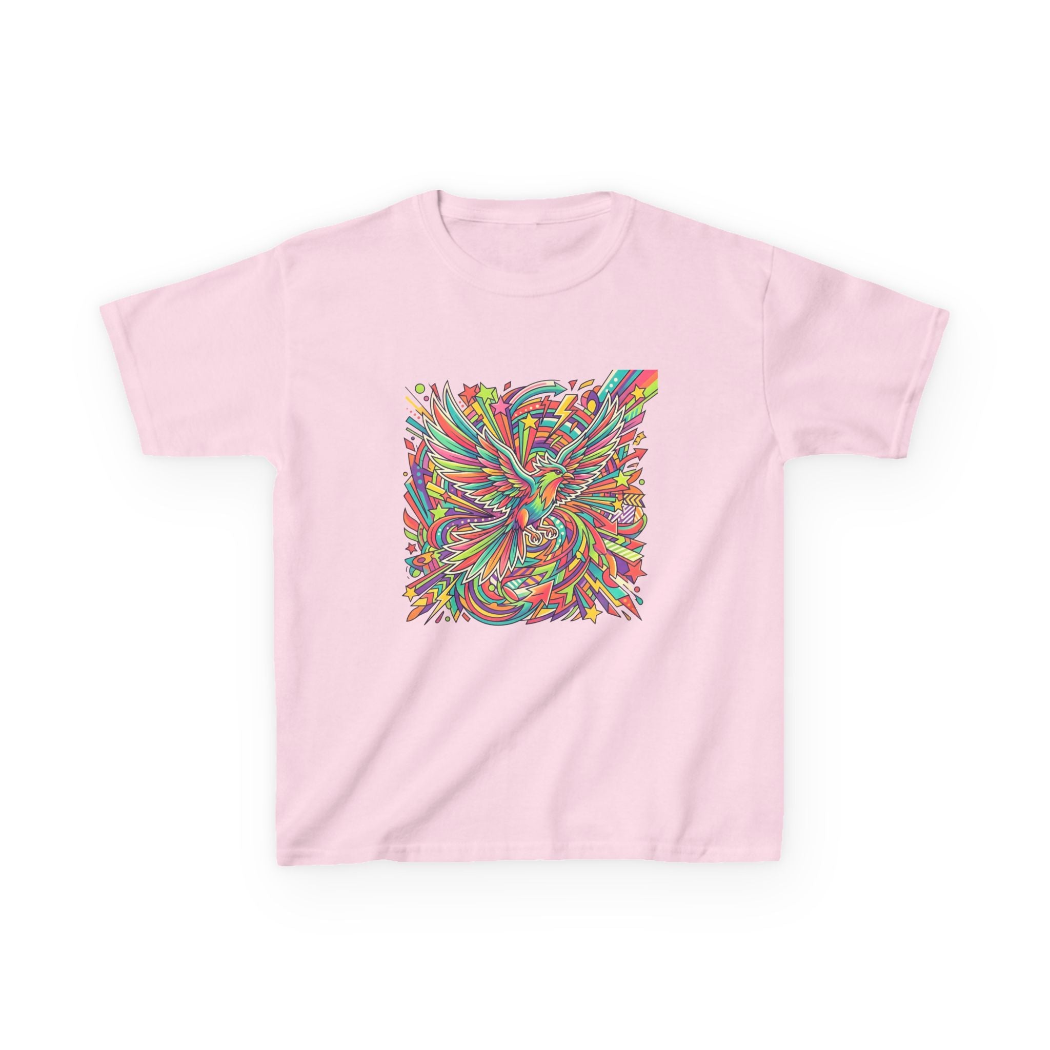 Kids Mythical Phoenix Tee - Energetic Psychedelic Art
