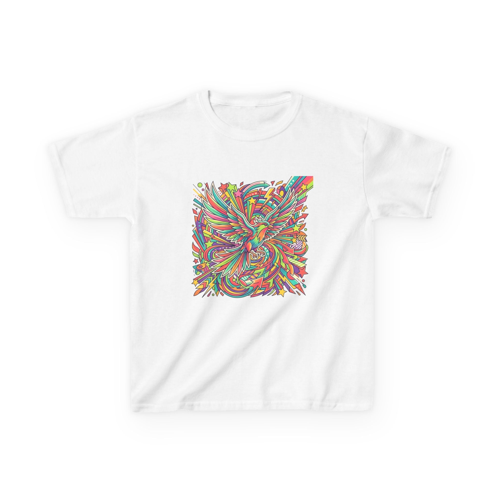 Kids Mythical Phoenix Tee - Energetic Psychedelic Art