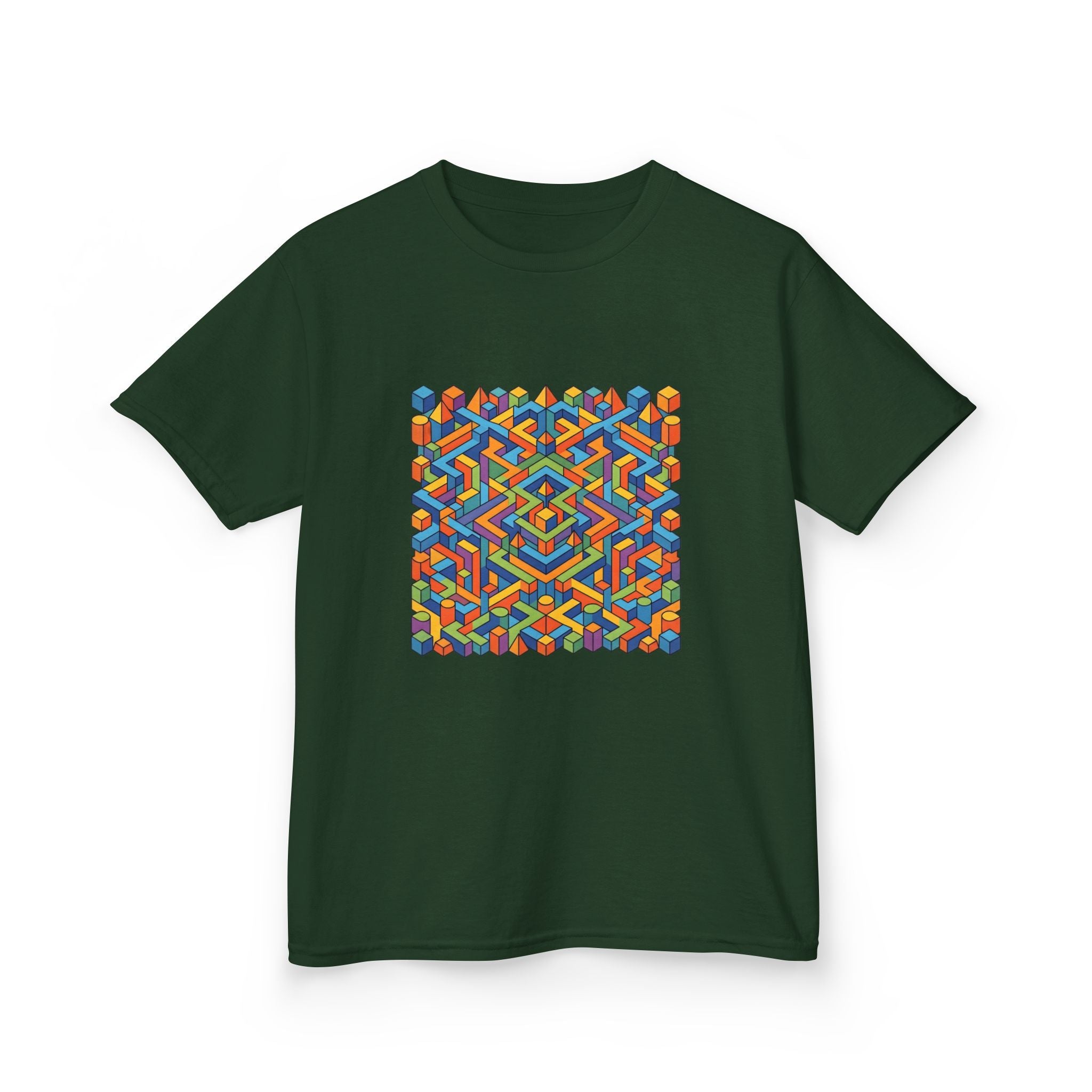 Kids T-Shirt - Colorful Isometric Optical Illusion Maze