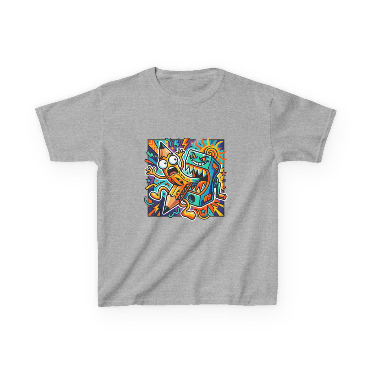 Kids Tee - Dynamic School Supplies Cartoon | Back to School Fun