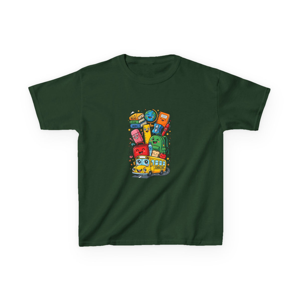 Kids Back to School T-Shirt - Cute School Bus, ABC | First Day