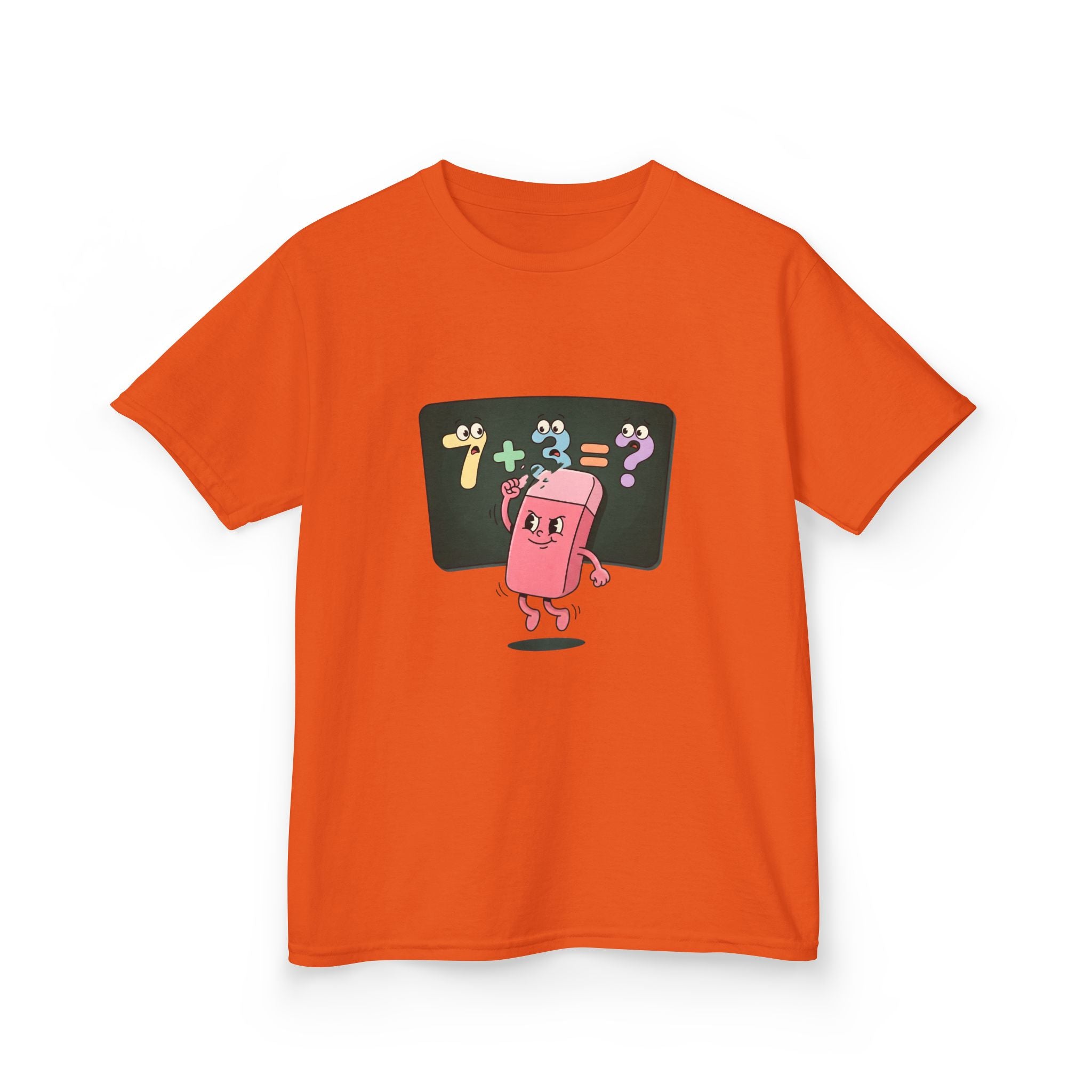 Kids Retro Math Tee - Playful Eraser Addition Problem