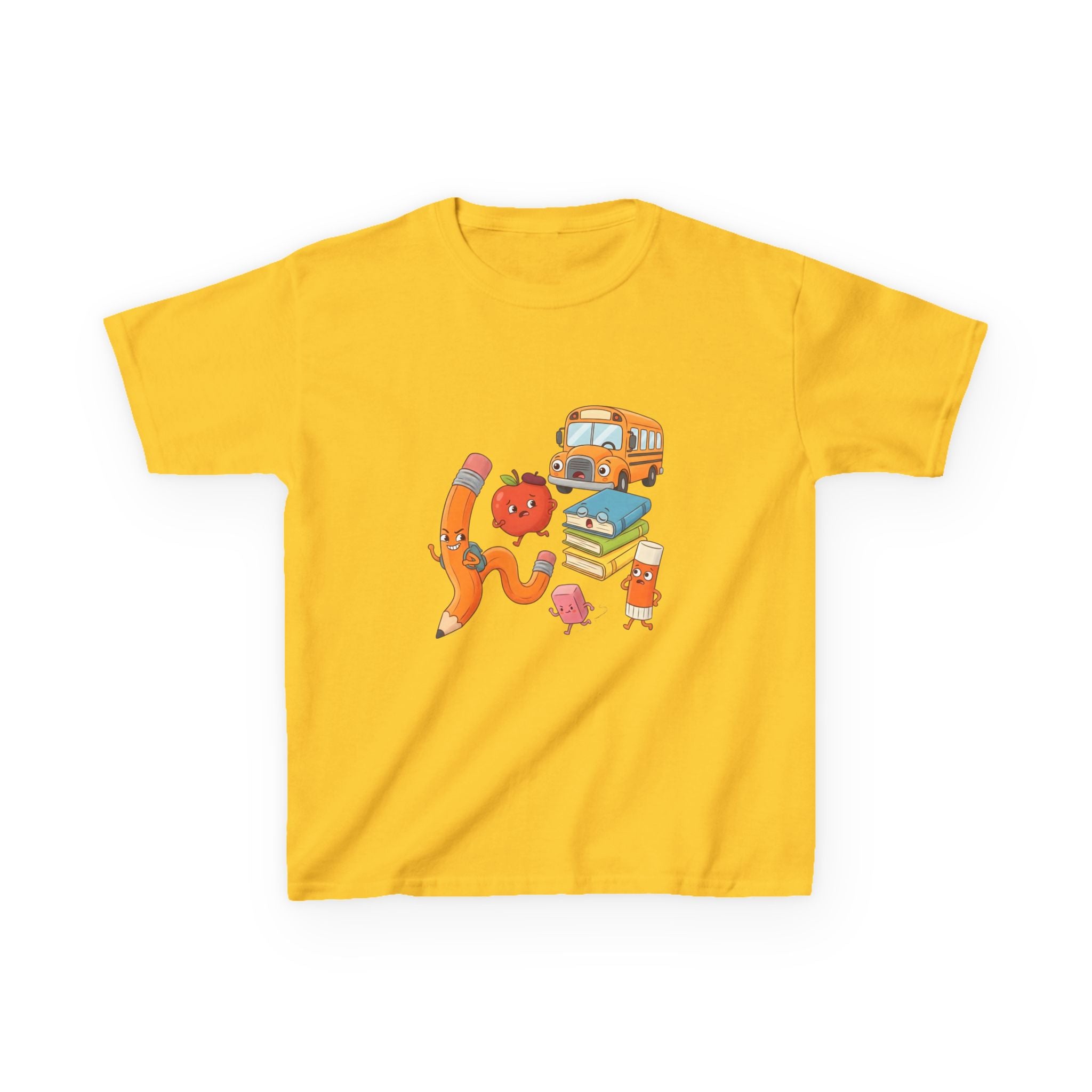 Kids T-Shirt - Cute Cartoon School Supplies | First Day of School