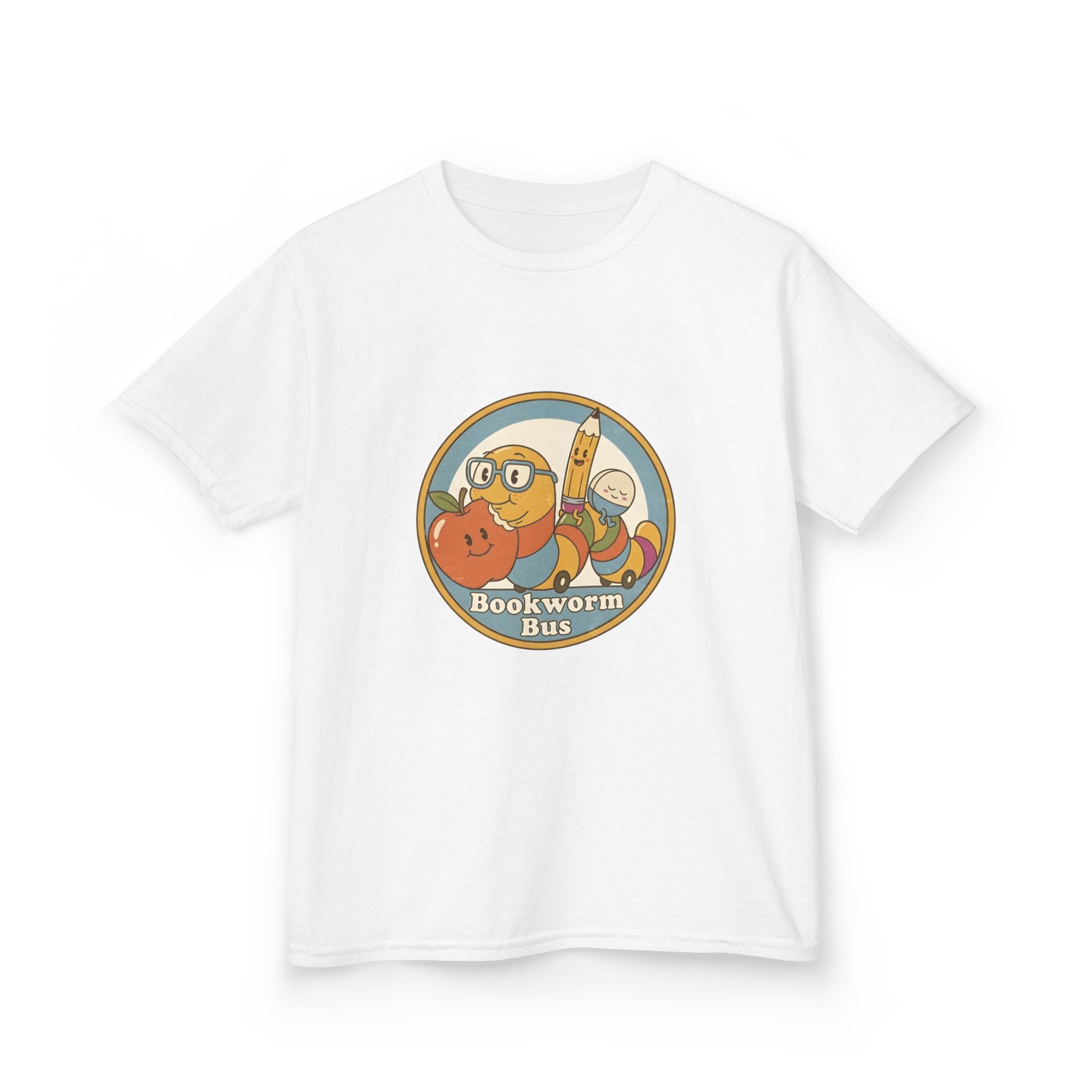 Kids Bookworm T-Shirt - School Bus | Educational Learning
