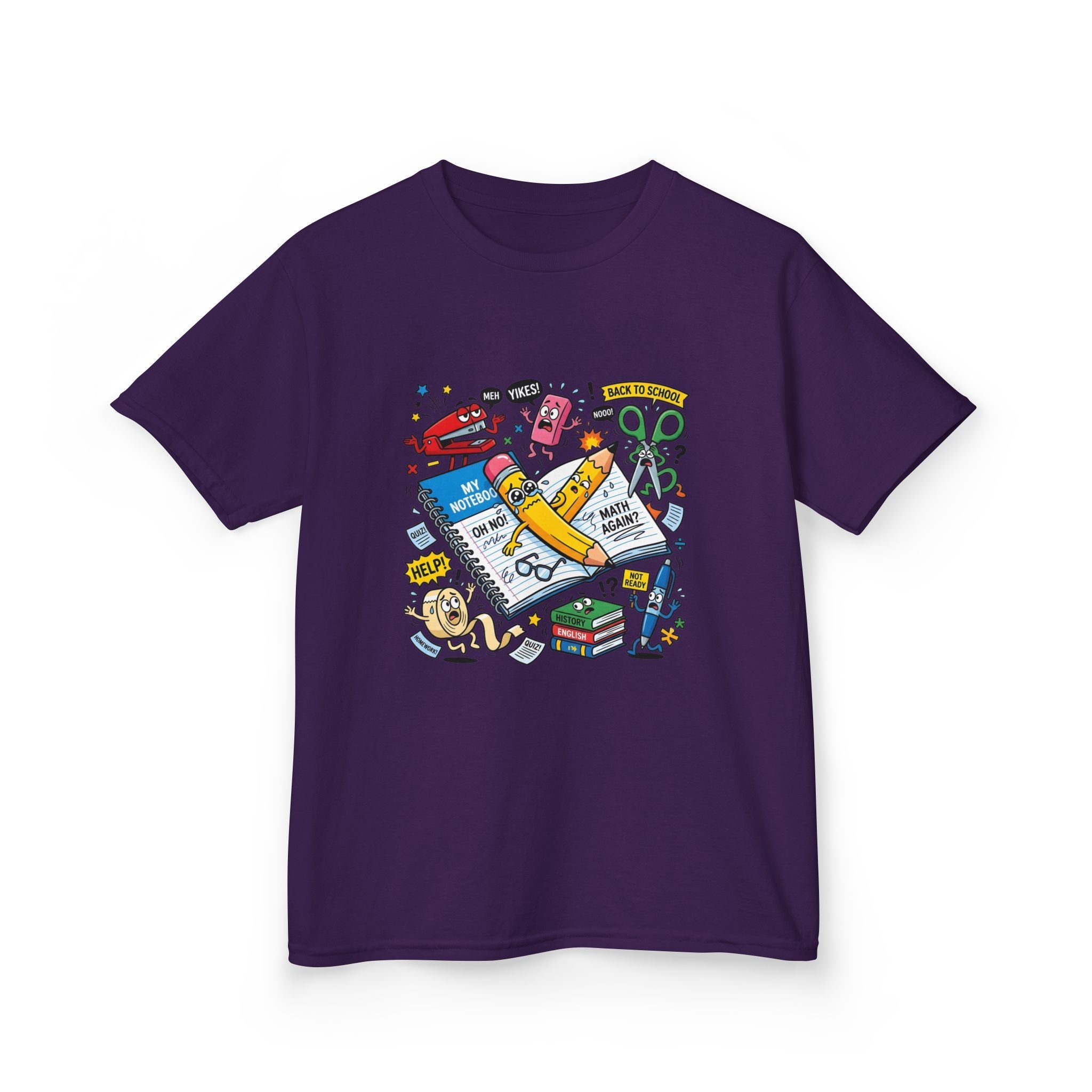Kids Tee - Back to School Anxiety MEH YIKES! Funny Student
