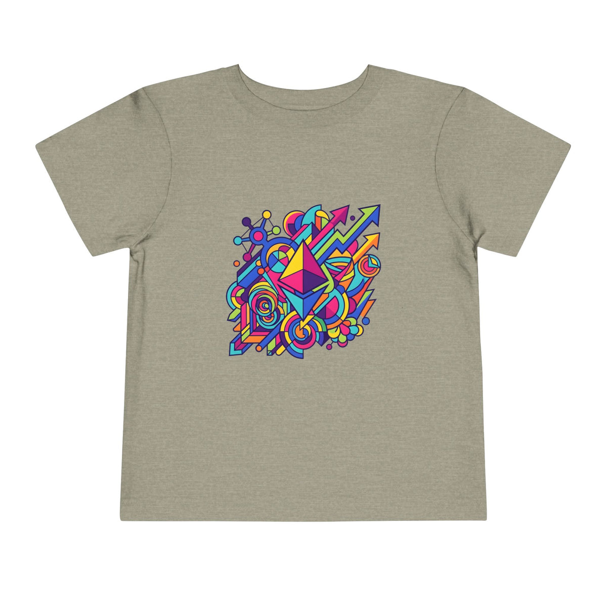 Toddler Crypto Shirt - Neon Geometric Digital Art | Blockchain Kids