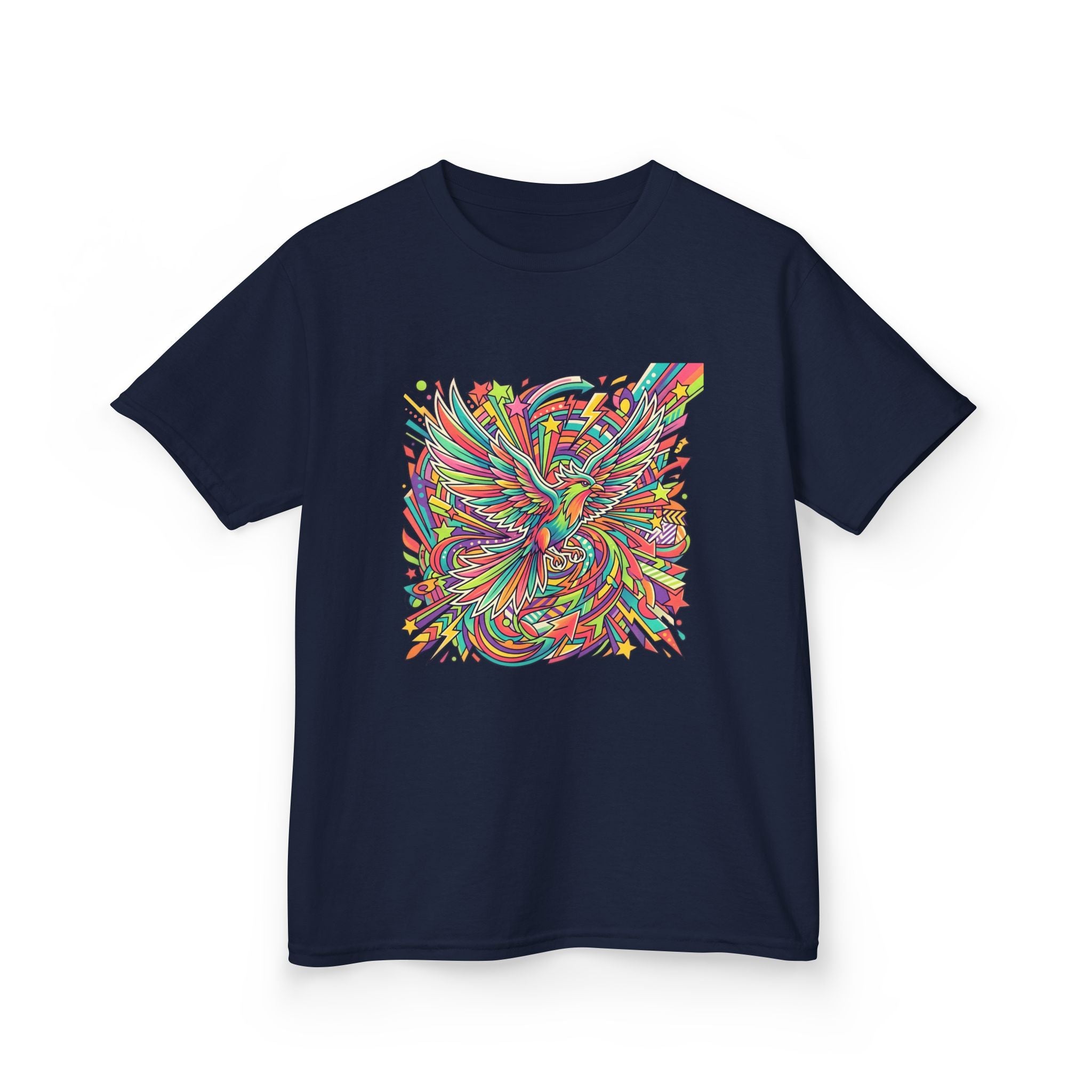 Kids Mythical Phoenix Tee - Energetic Psychedelic Art