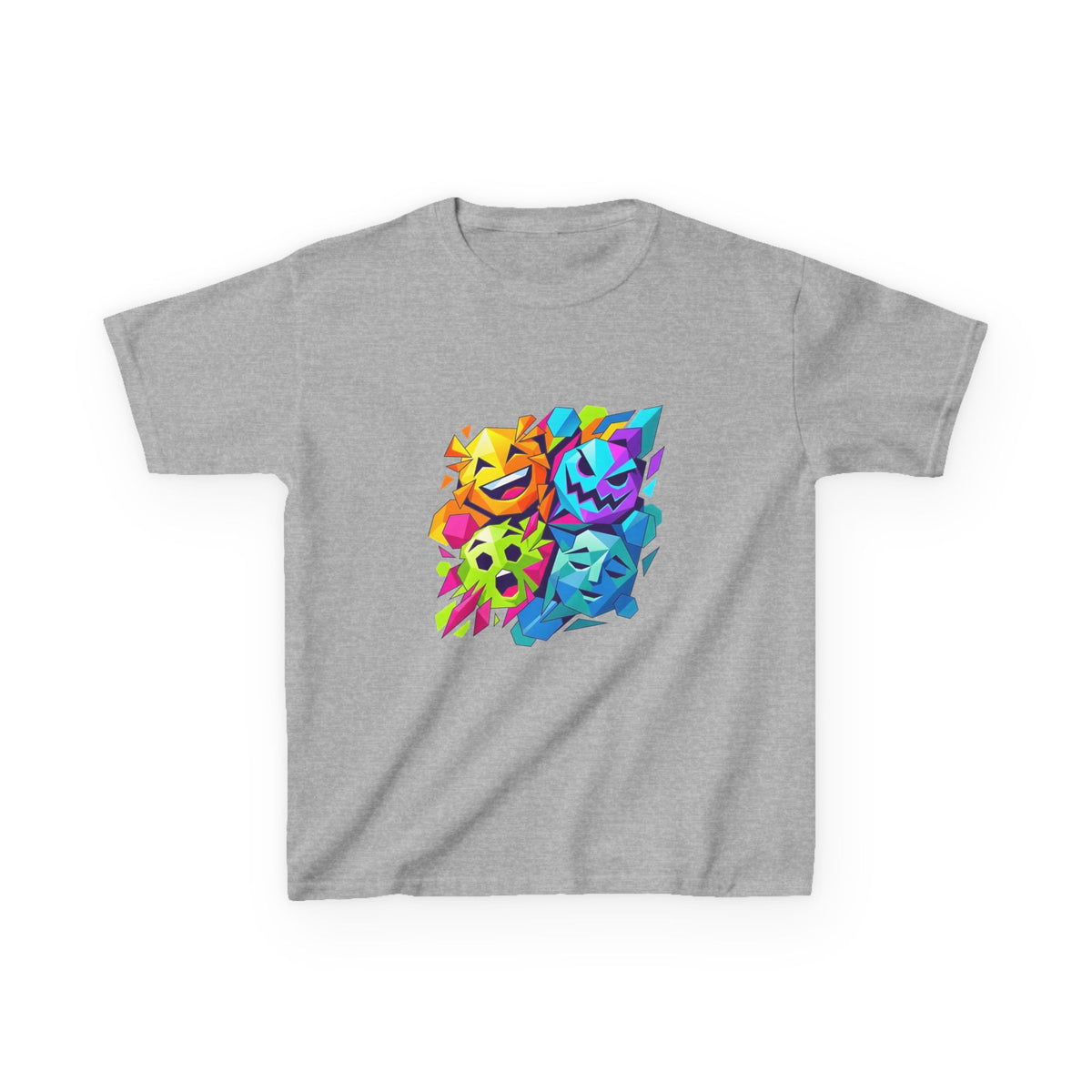 Kids T-Shirt - Vibrant Geometric Faces | Abstract Art