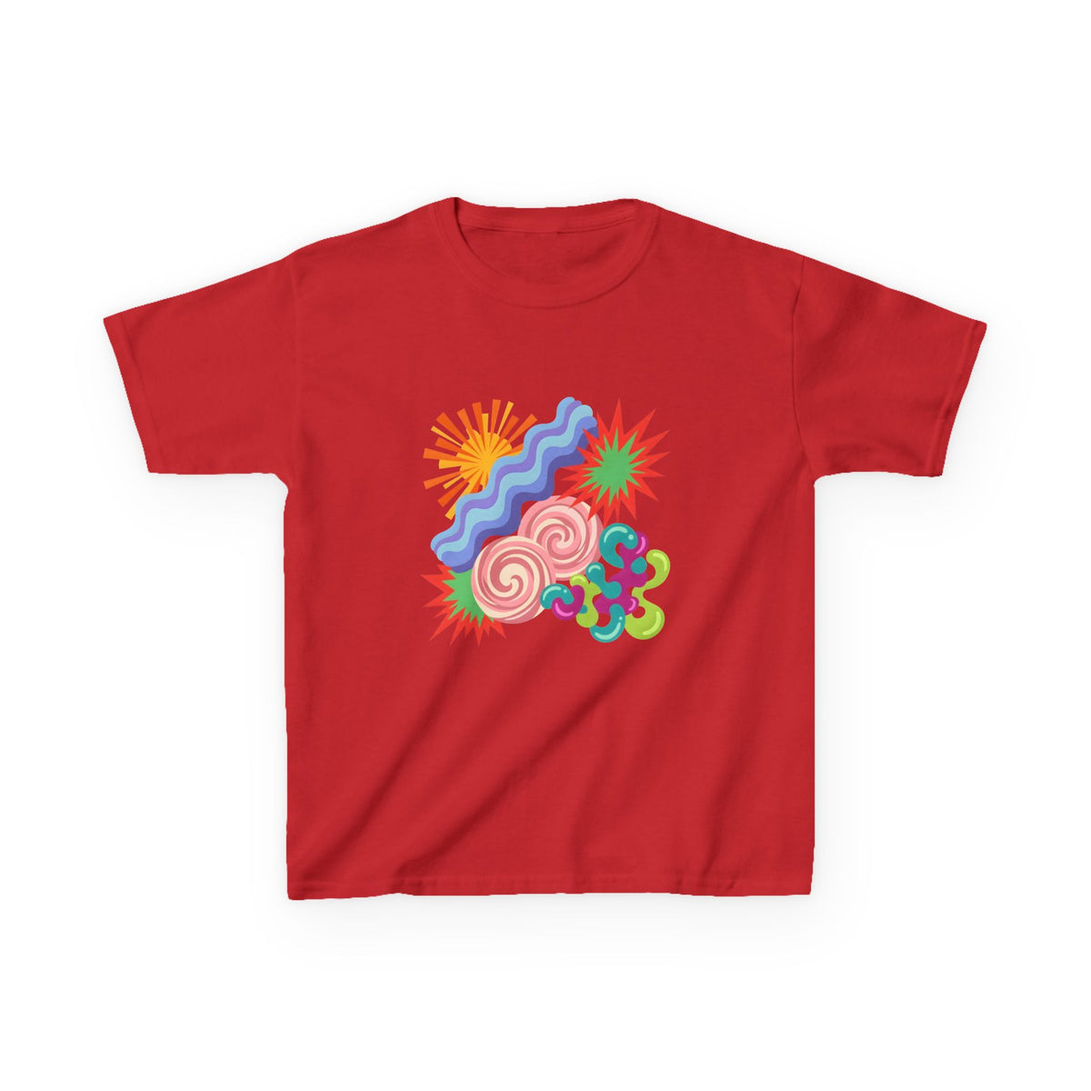 Kids T-Shirt - Playful Candy Explosion Abstract Art