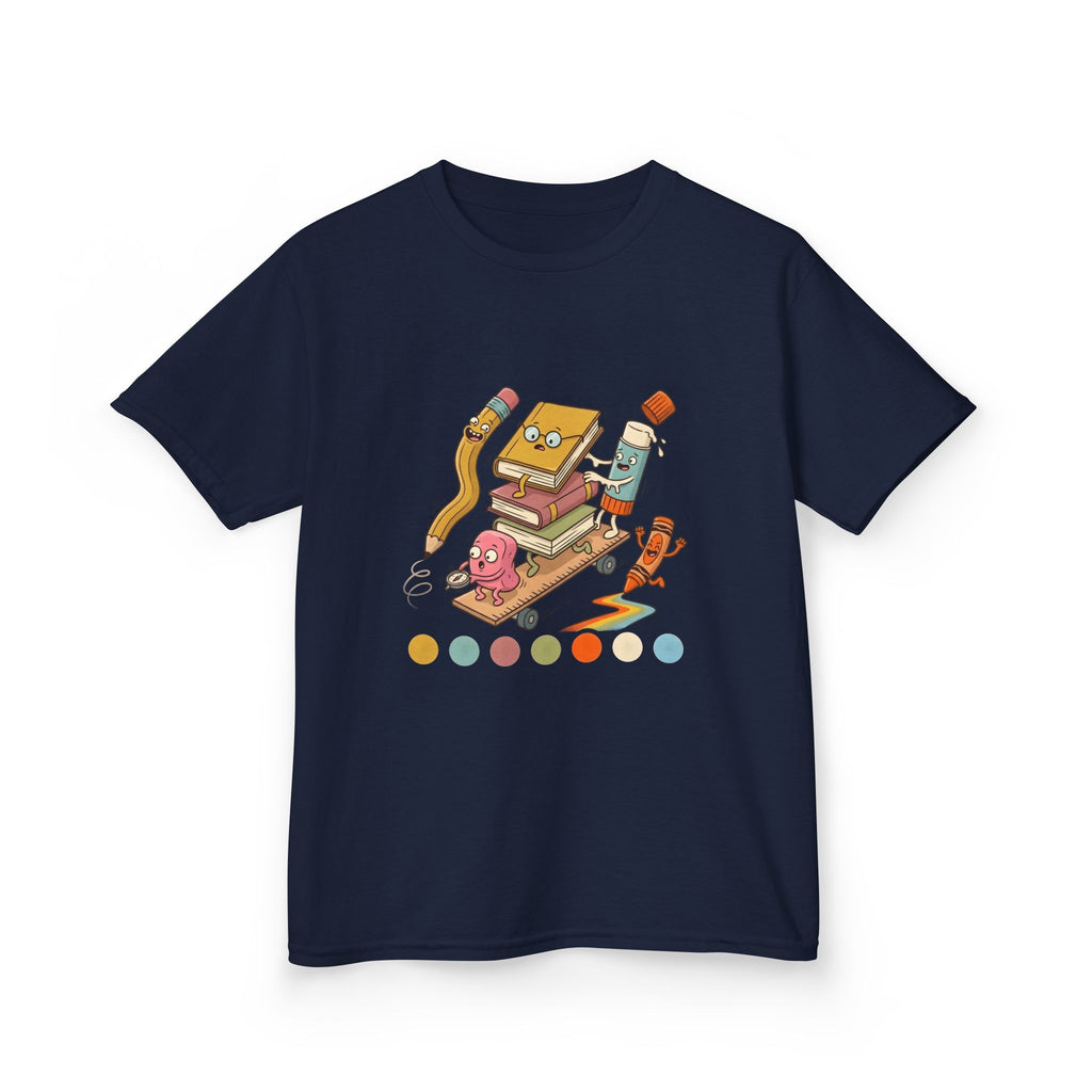 Kids T-Shirt - Cute Cartoon School Supplies | Back to School 2026
