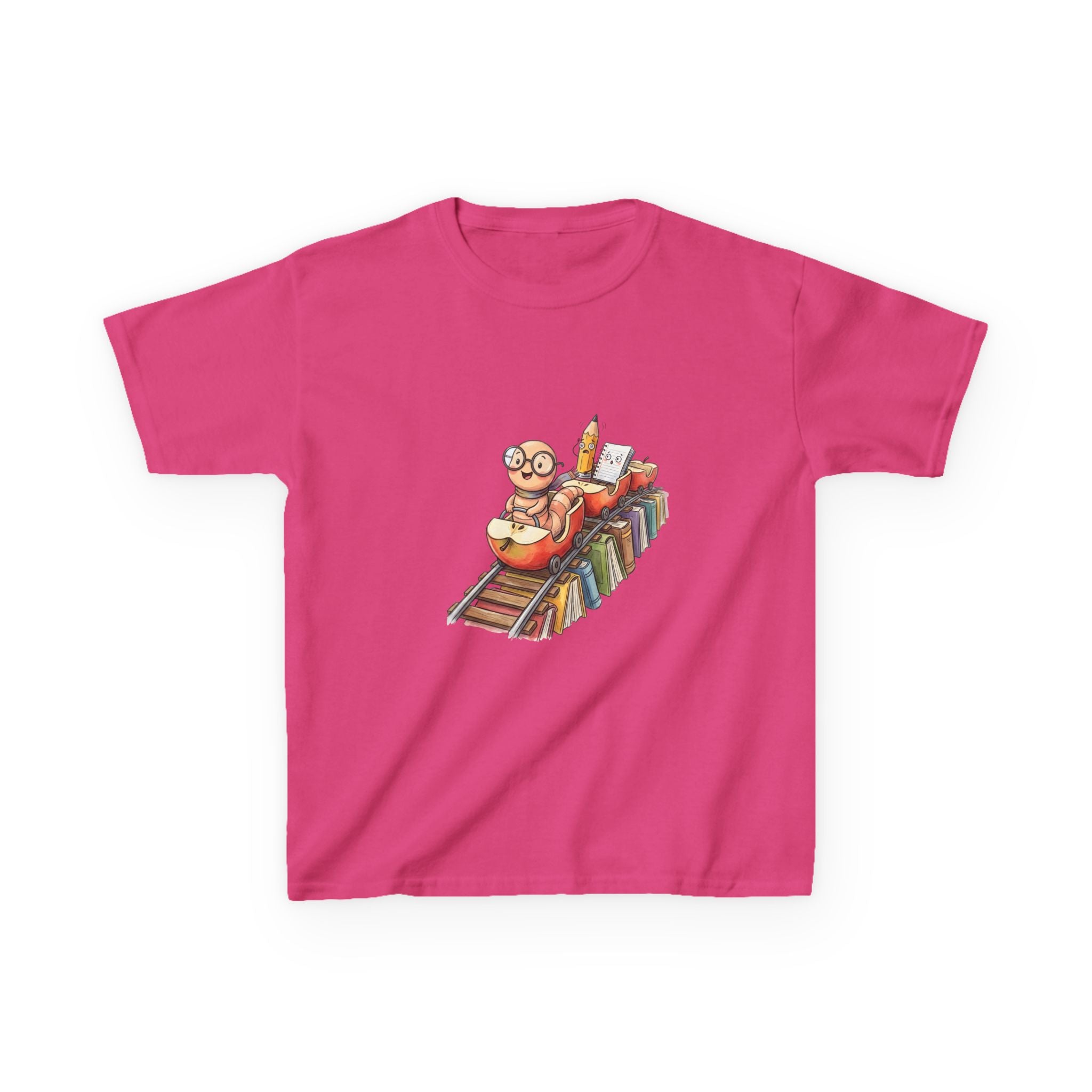 Kids Learning Train Tee - Whimsical Bookworm Education Shirt