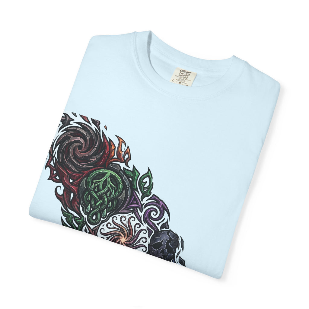 Unisex T-shirt - Dark Fantasy Celtic Skull Ankh | Garment-Dyed