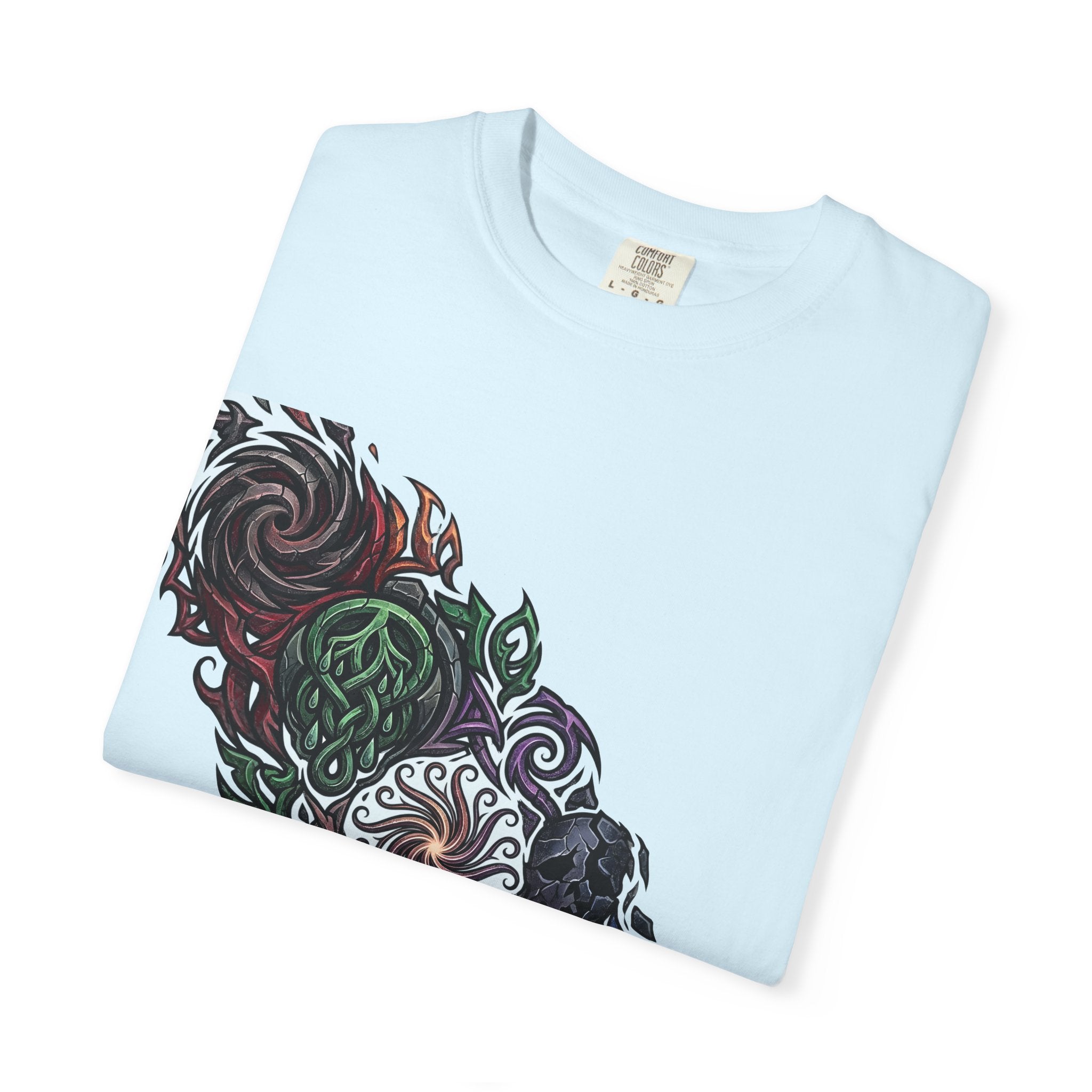 Unisex T-shirt - Dark Fantasy Celtic Skull Ankh | Garment-Dyed