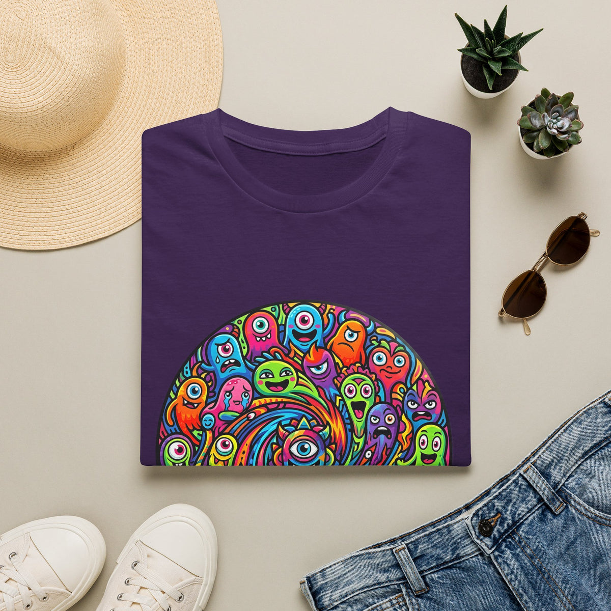 T-Shirt - Psychedelic Monster Swirl | Vibrant Alien Party