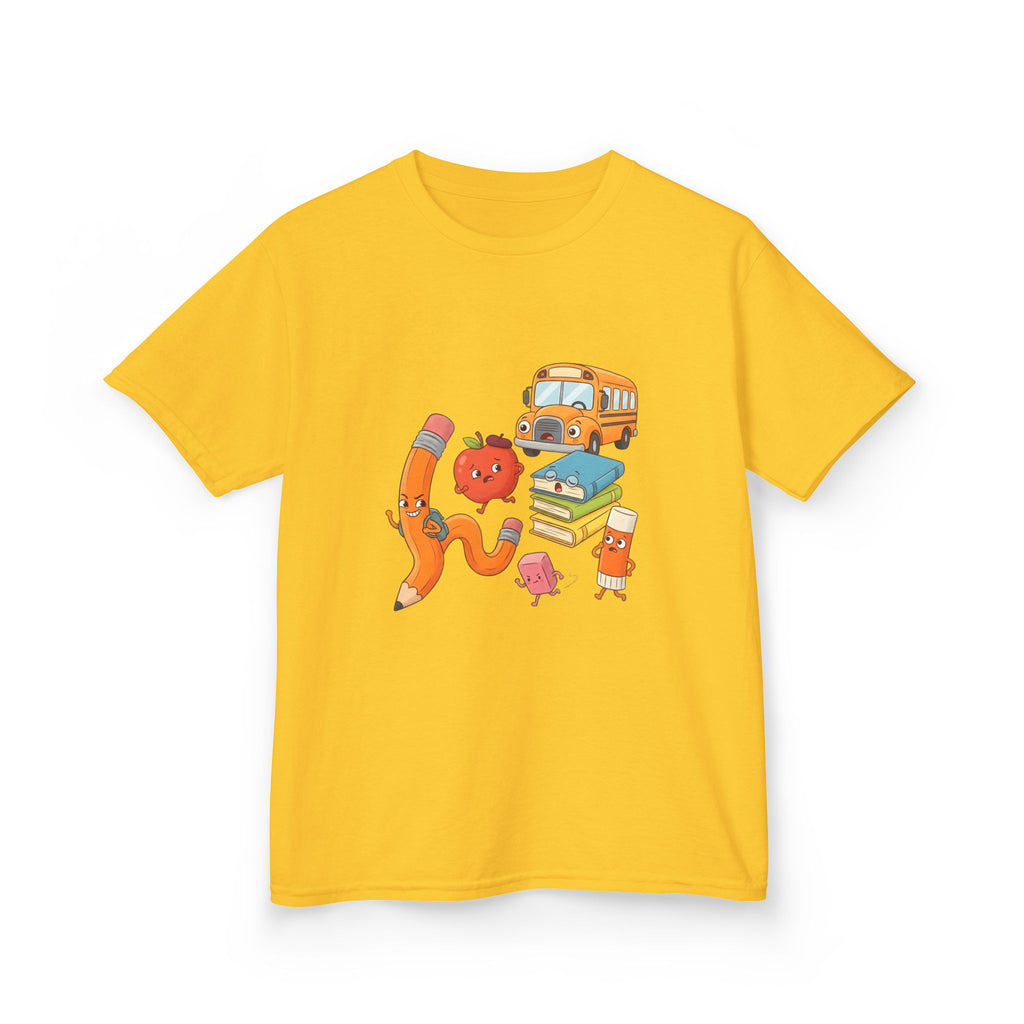 Kids T-Shirt - Cute Cartoon School Supplies | First Day of School