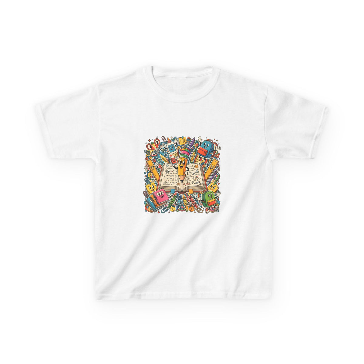 Kids Back to School Tee - Math Equations & School Supplies | 2026