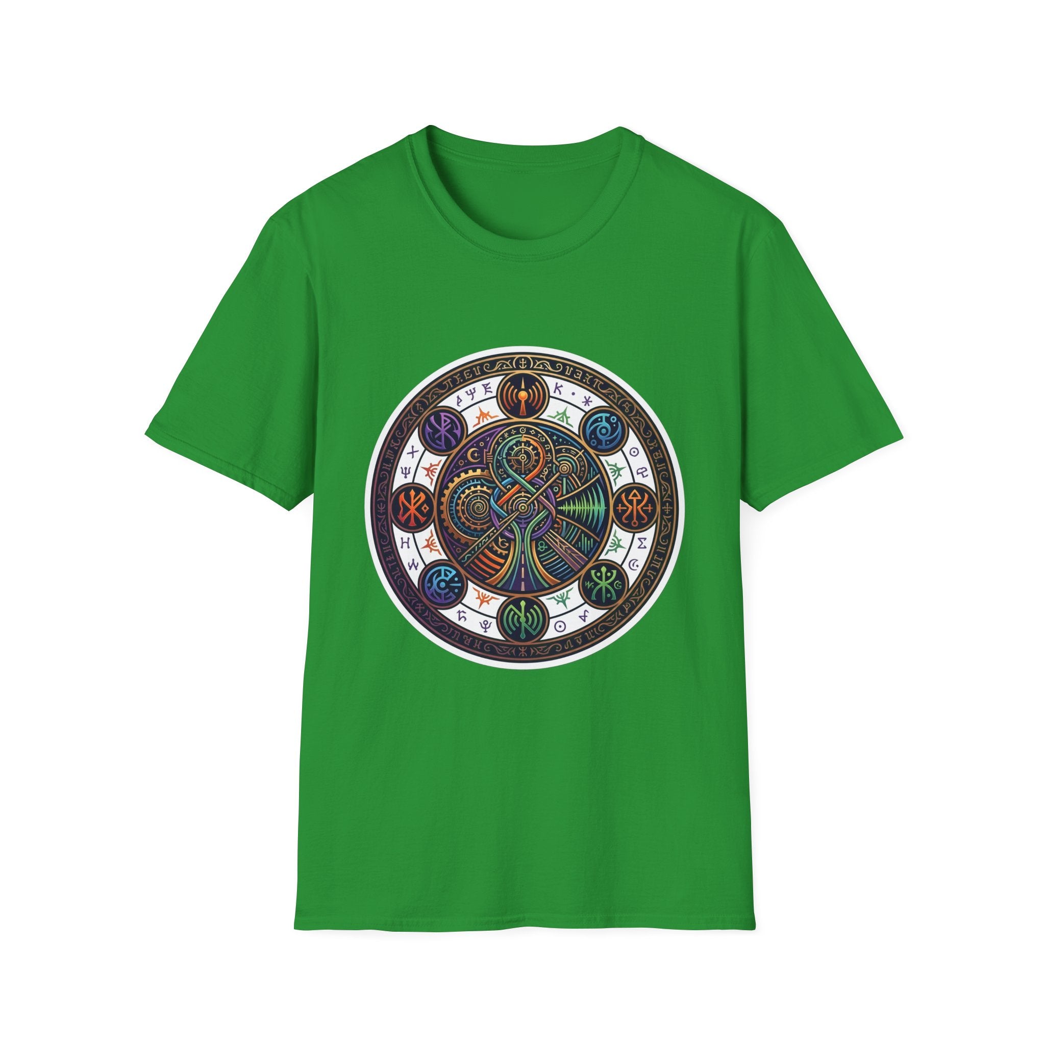 Unisex Steampunk T-Shirt - Ornate Mystical Mandala & Gears