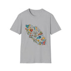 Unisex T-Shirt - Groovy Folk Art Love & Peace | Vibrant Community