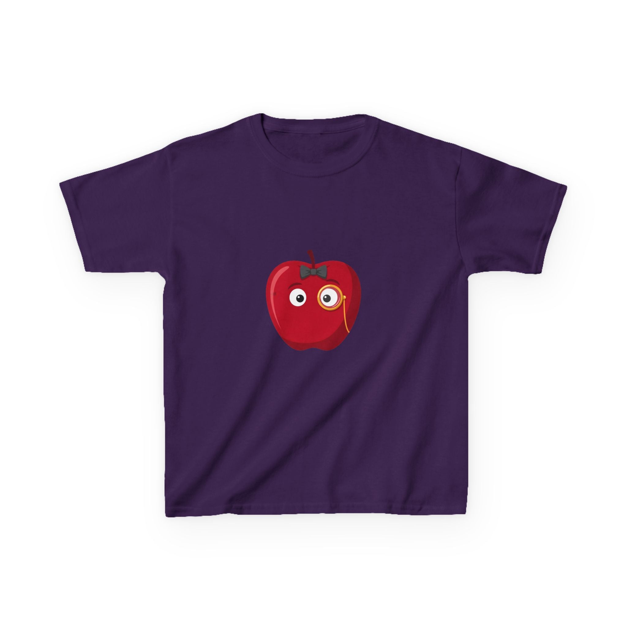 Kids Heavy Cotton Tee - Whimsical Monocle Apple Character