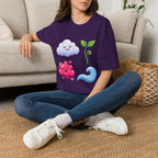 Cute Nature T-Shirt - Whimsical Cloud Sprout Wave Design | Unisex