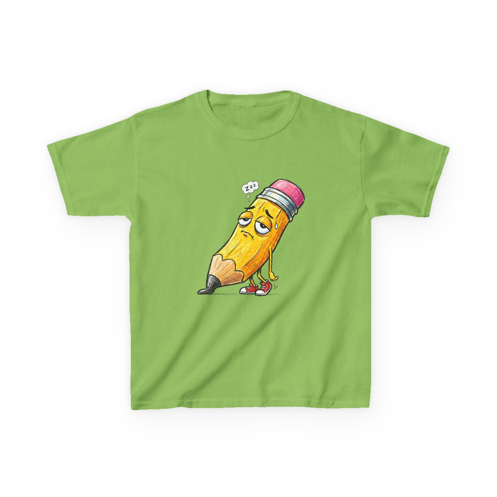 Kids T-Shirt - Tired Pencil Zzz Cartoon | Funny Back to School
