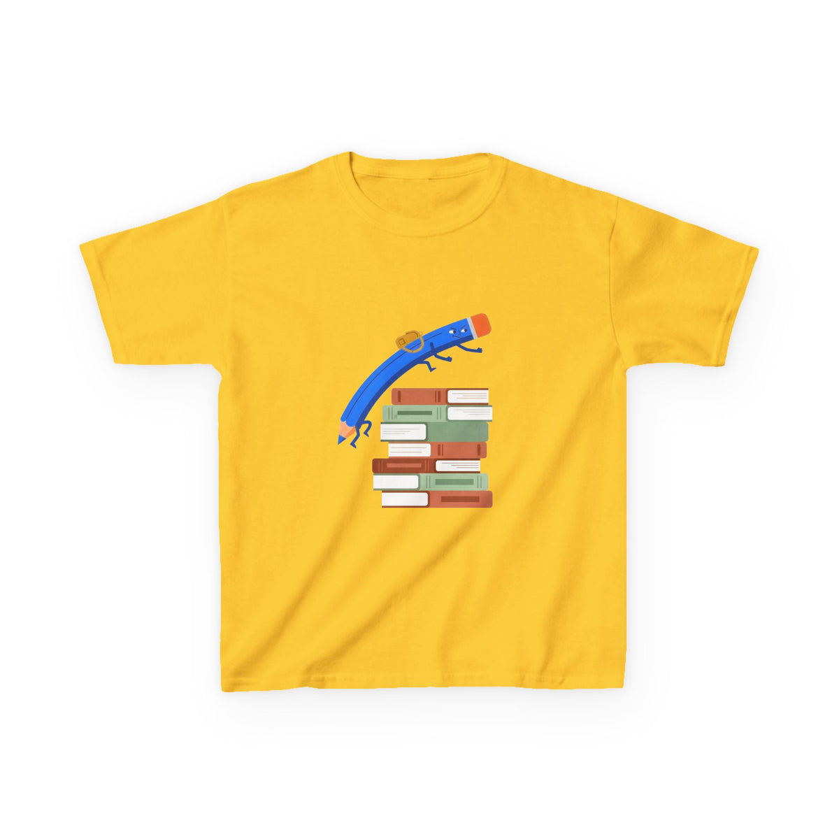 Kids Tee - Back to School Education | Books & Pencil