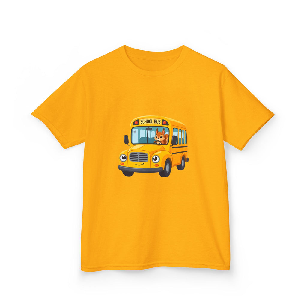 Kids School Bus T-Shirt - Cute Squirrel Driving Cartoon Tee | Back to