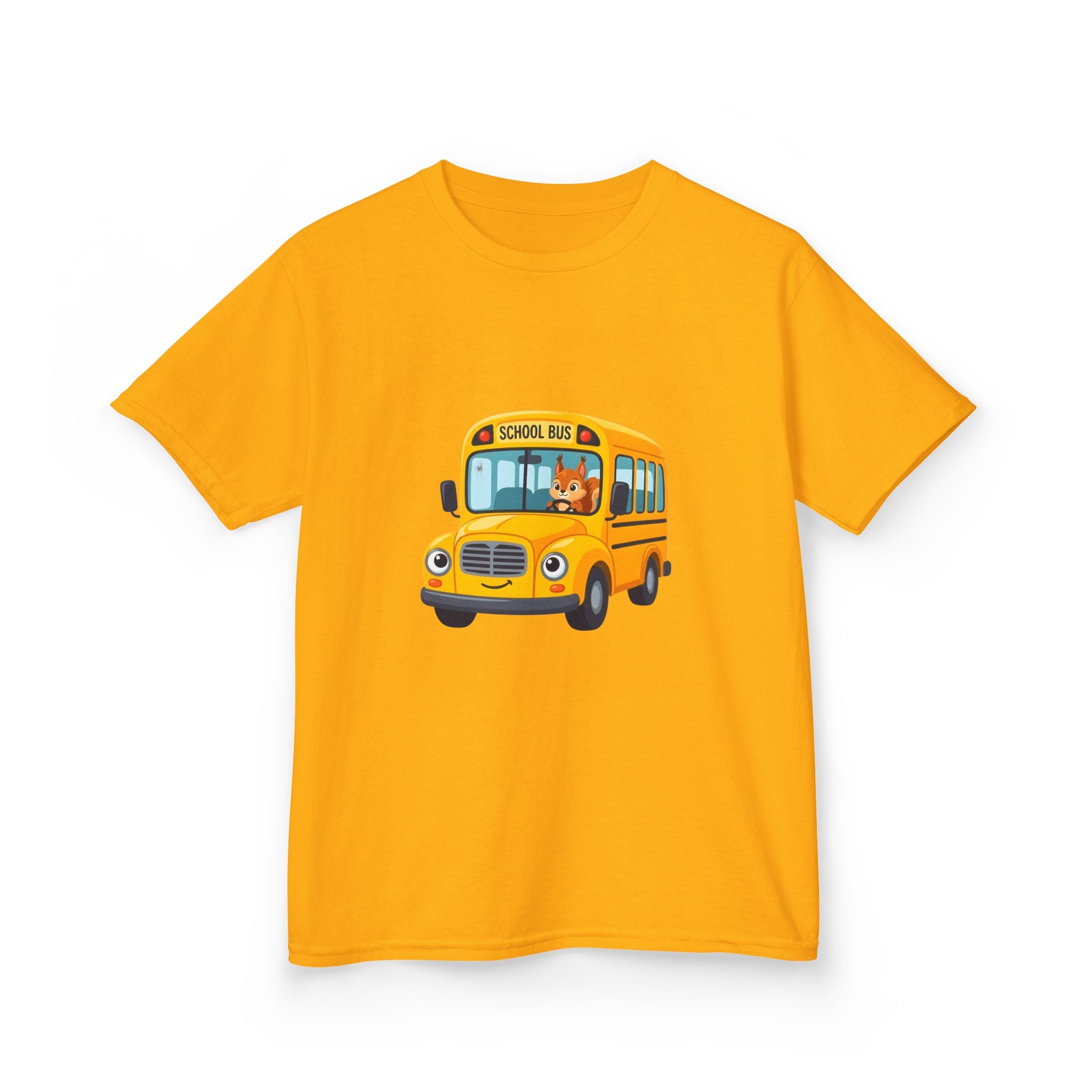 Kids School Bus T-Shirt - Cute Squirrel Driving Cartoon Tee | Back to
