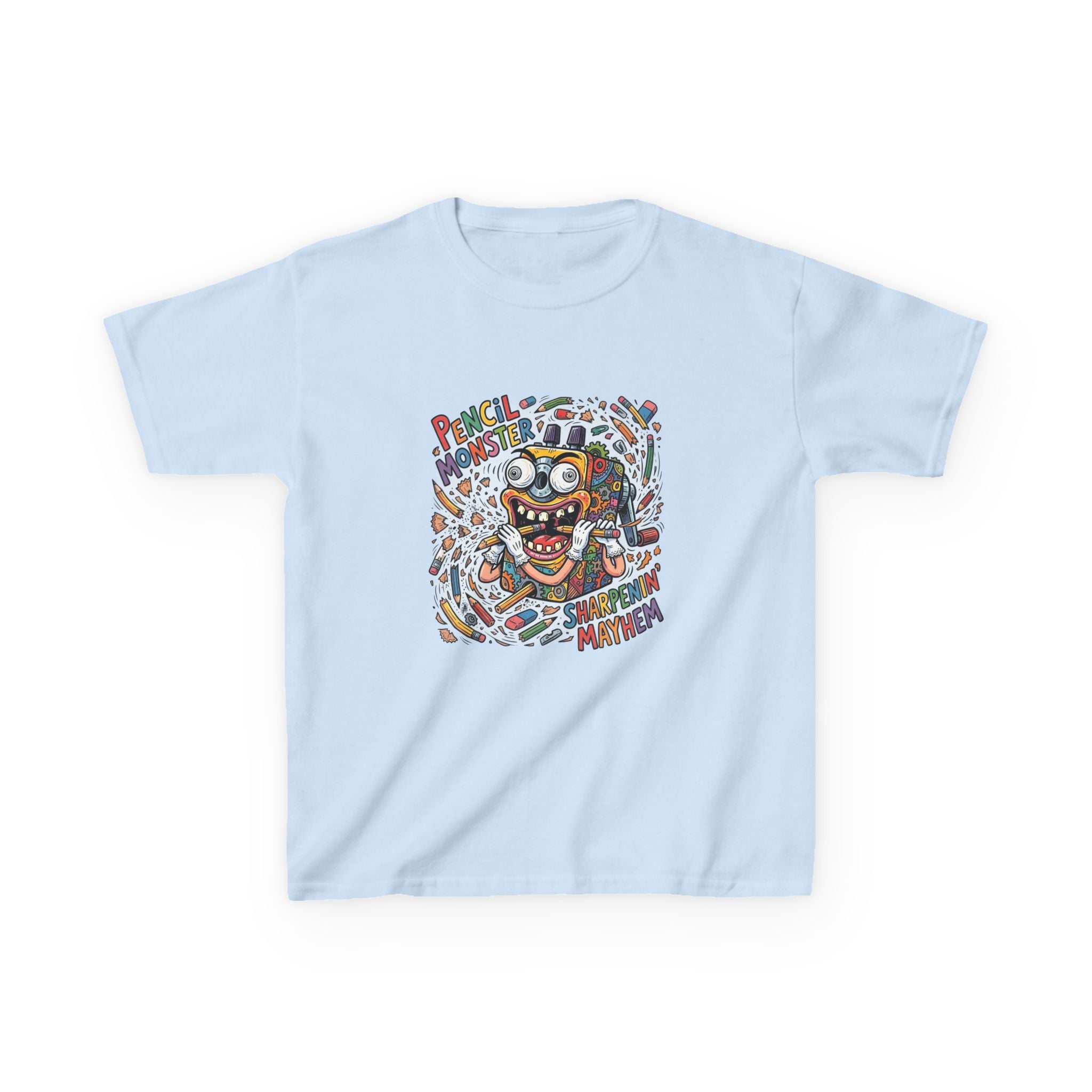 Kids Tee - Pencil Monster "Sharpenin' Mayhem" Cartoon | School