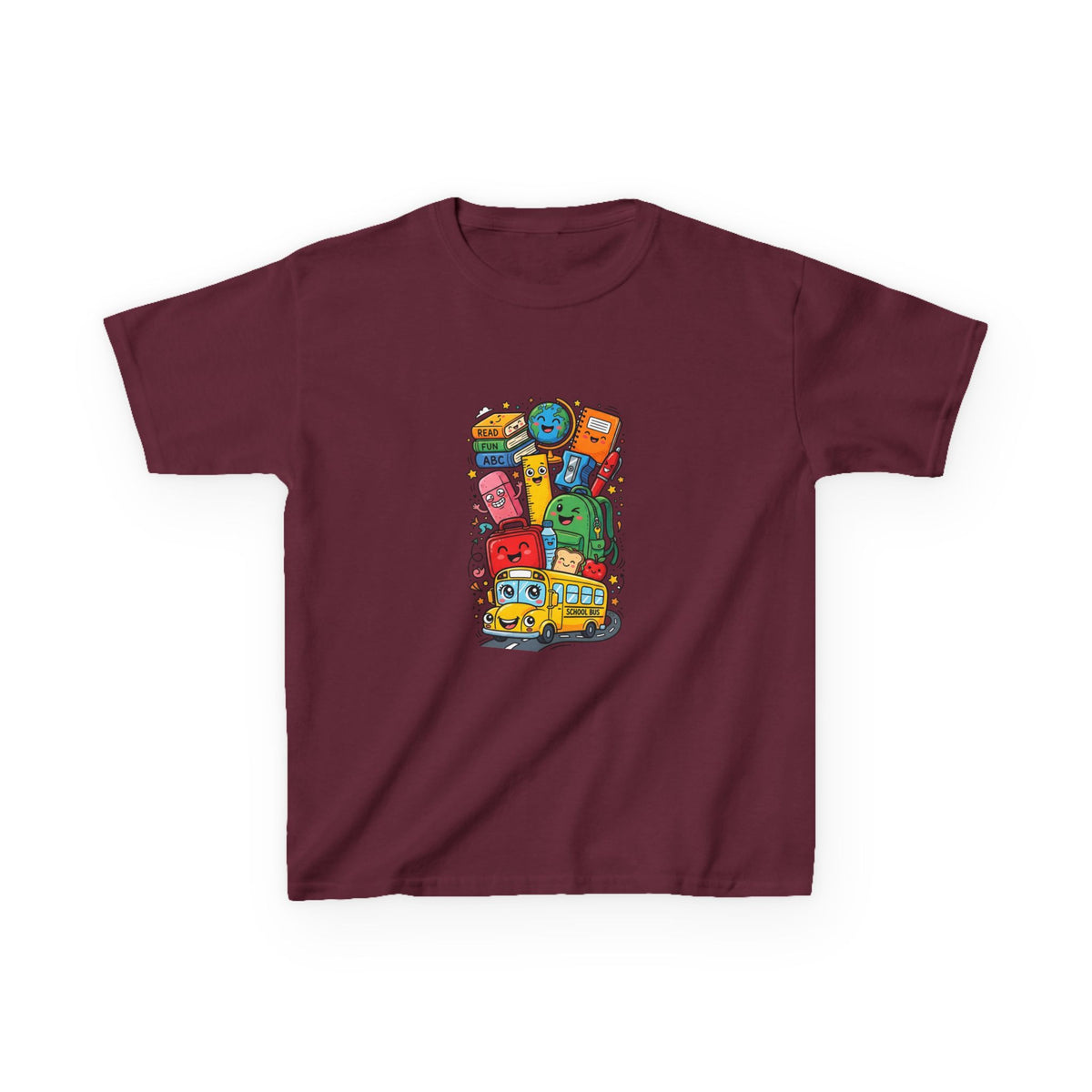 Kids Back to School T-Shirt - Cute School Bus, ABC | First Day