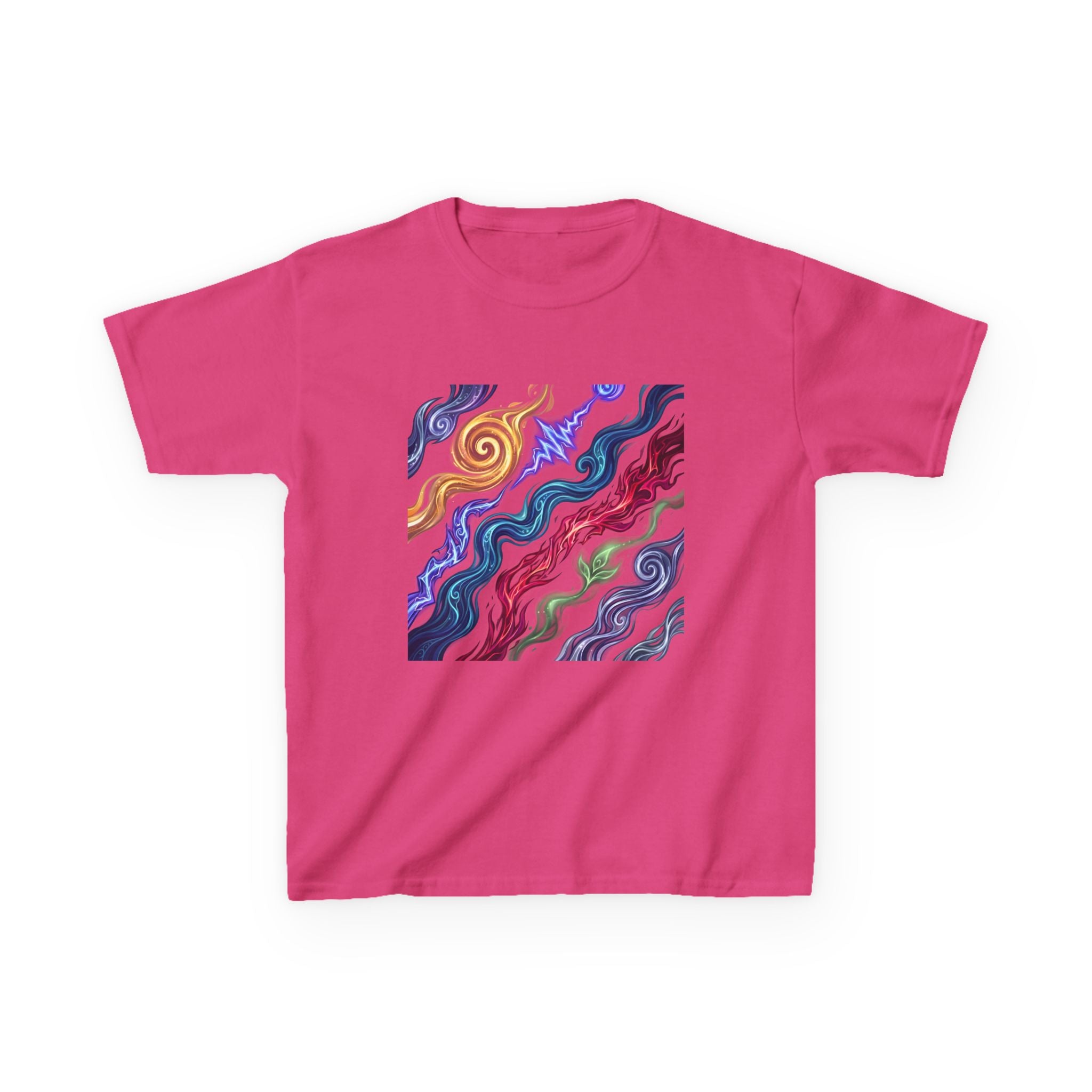 Kids Tee - Vibrant Elemental Magic Energy | Fantasy Glow